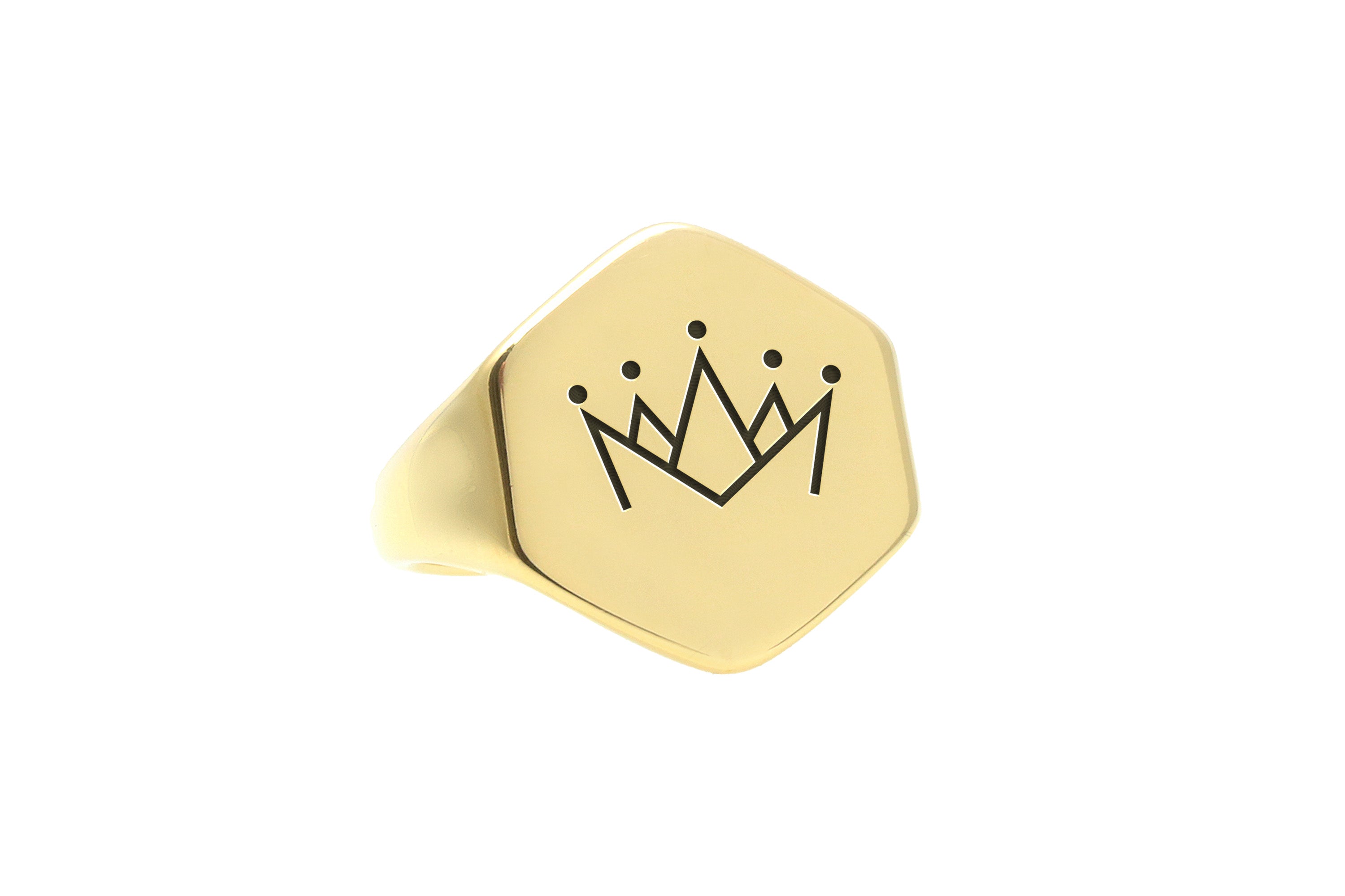 Crown Engraved Ring