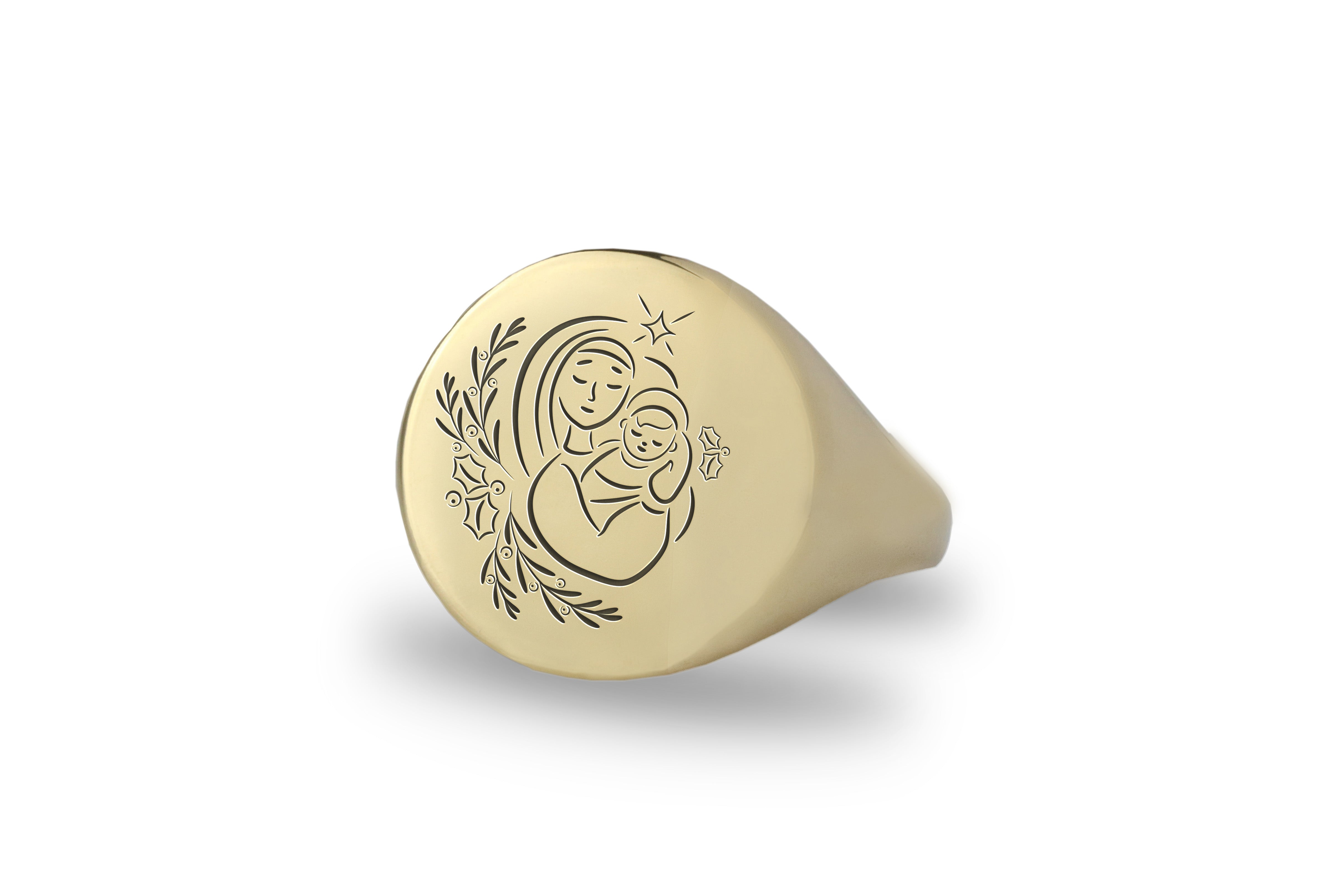 Mary And Jesus 14k Gold Ring