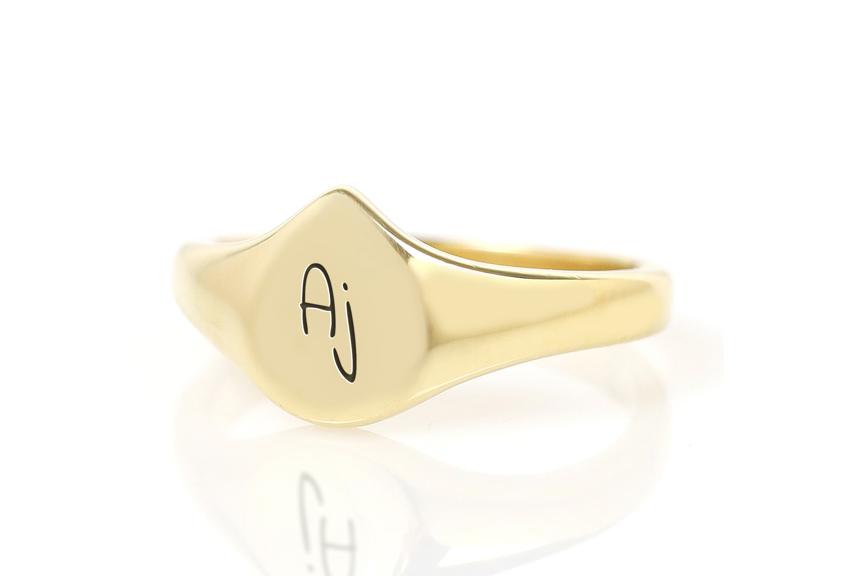 Engraved Name Initial Ring