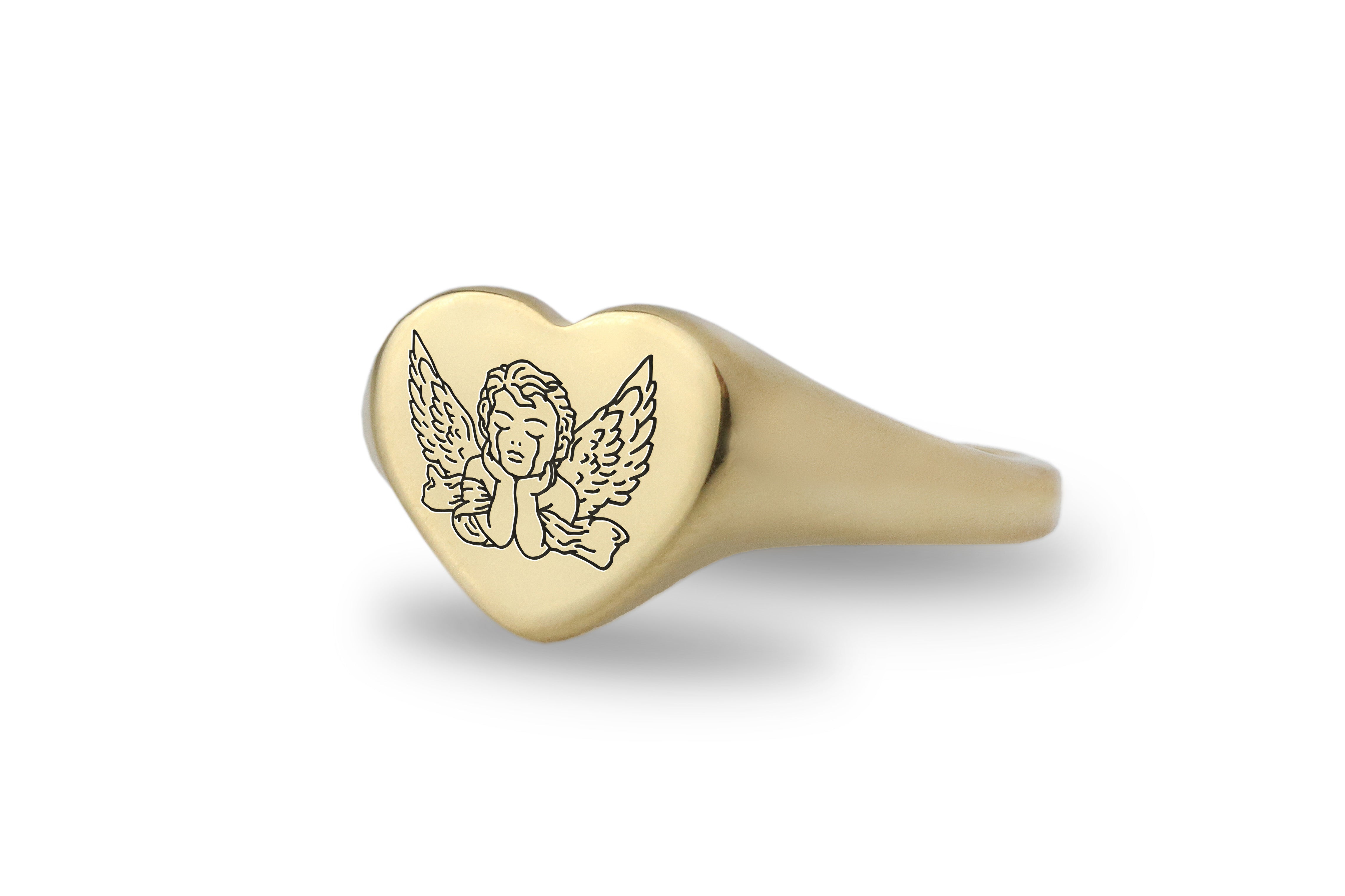 Crying Cupid Signet Ring