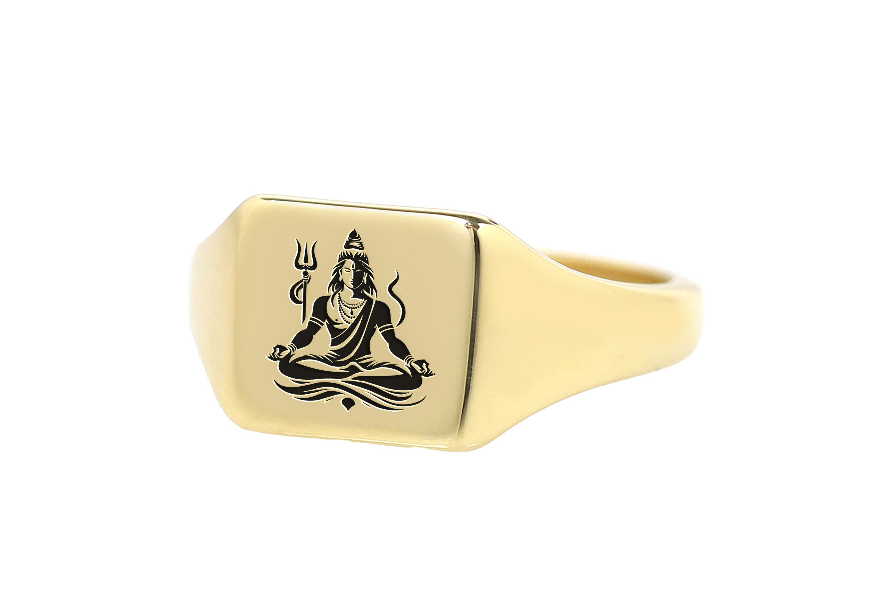 Engraved Shiva Signet Ring