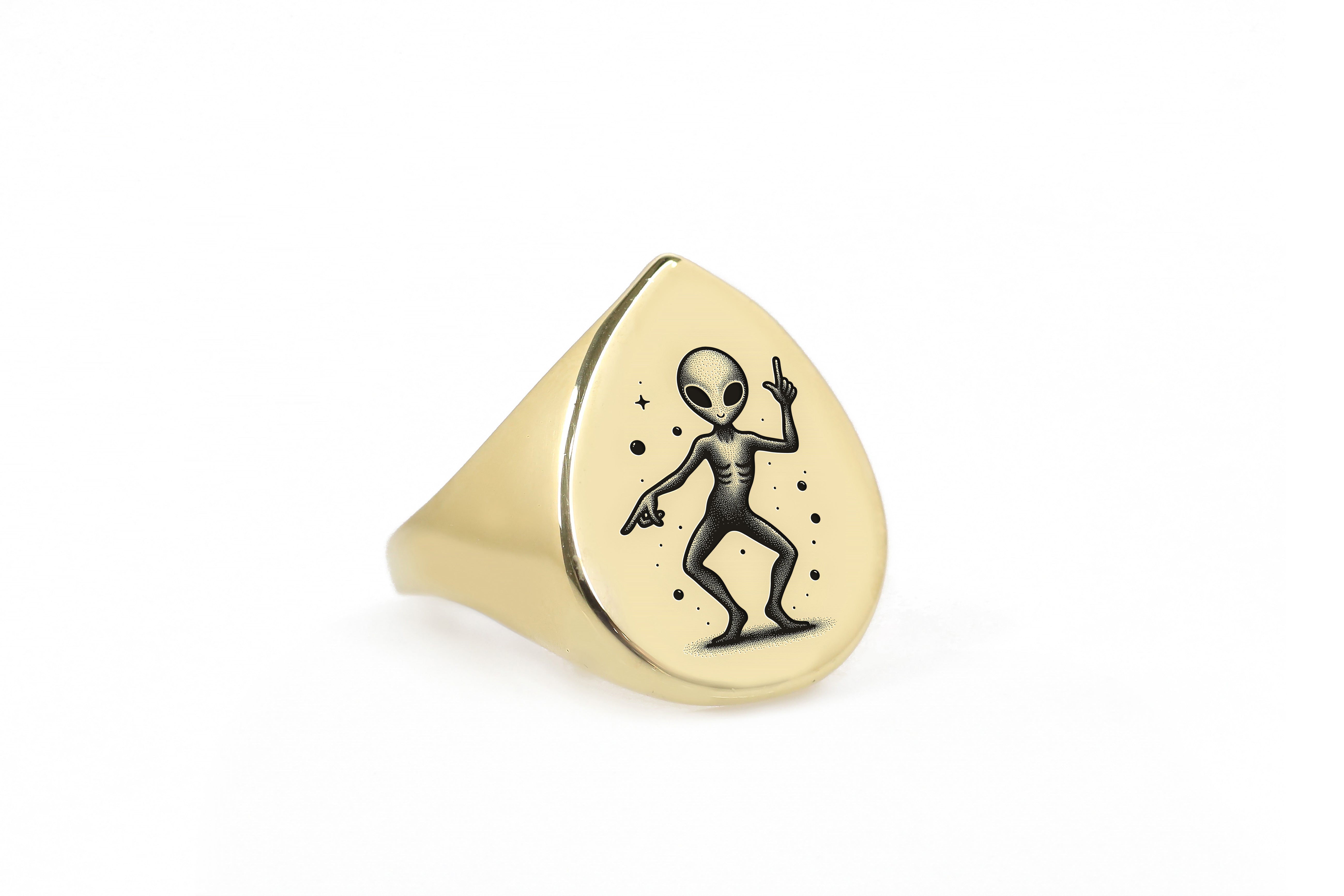 Engraved Alien Ring
