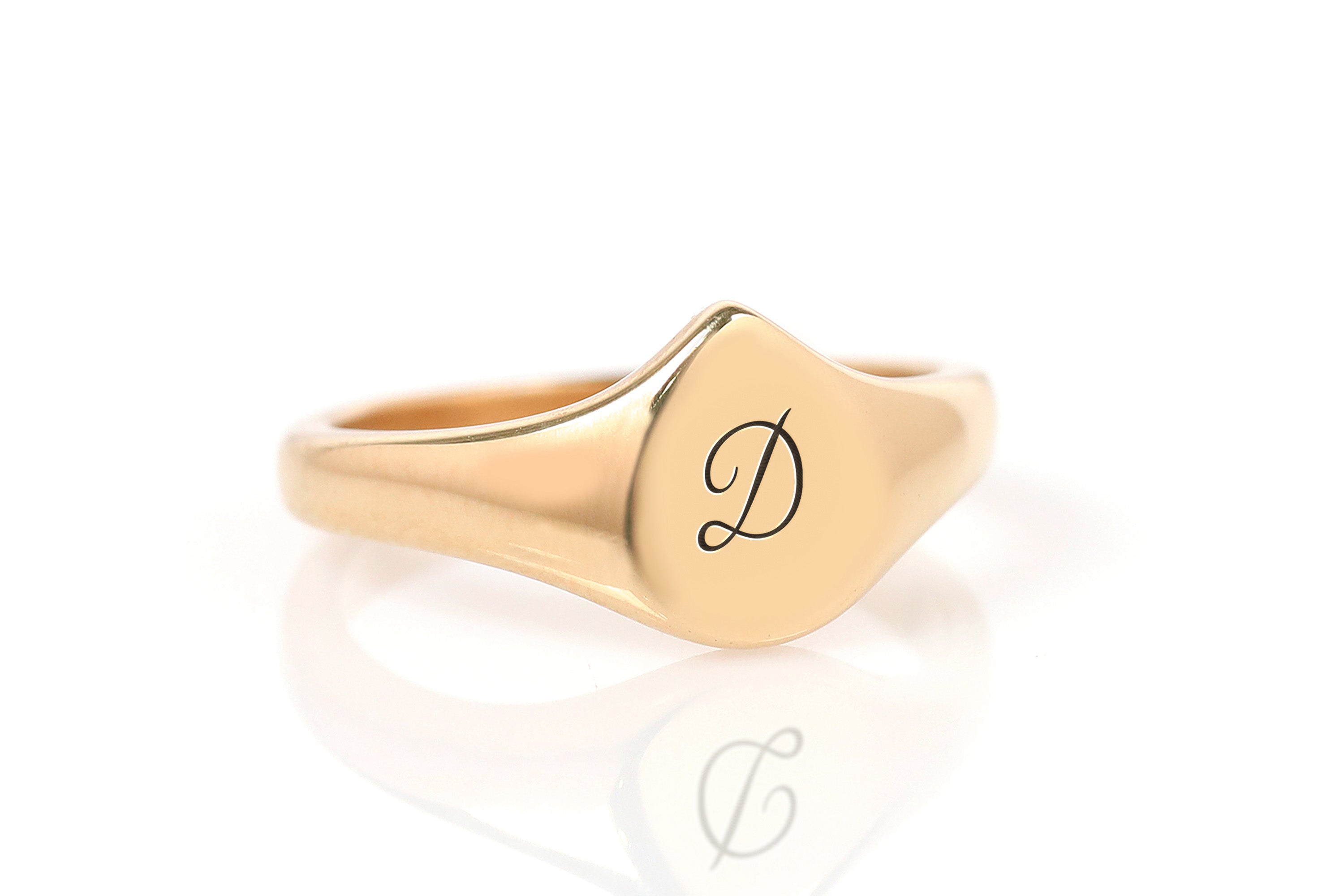 14k Rose Gold Letter Ring