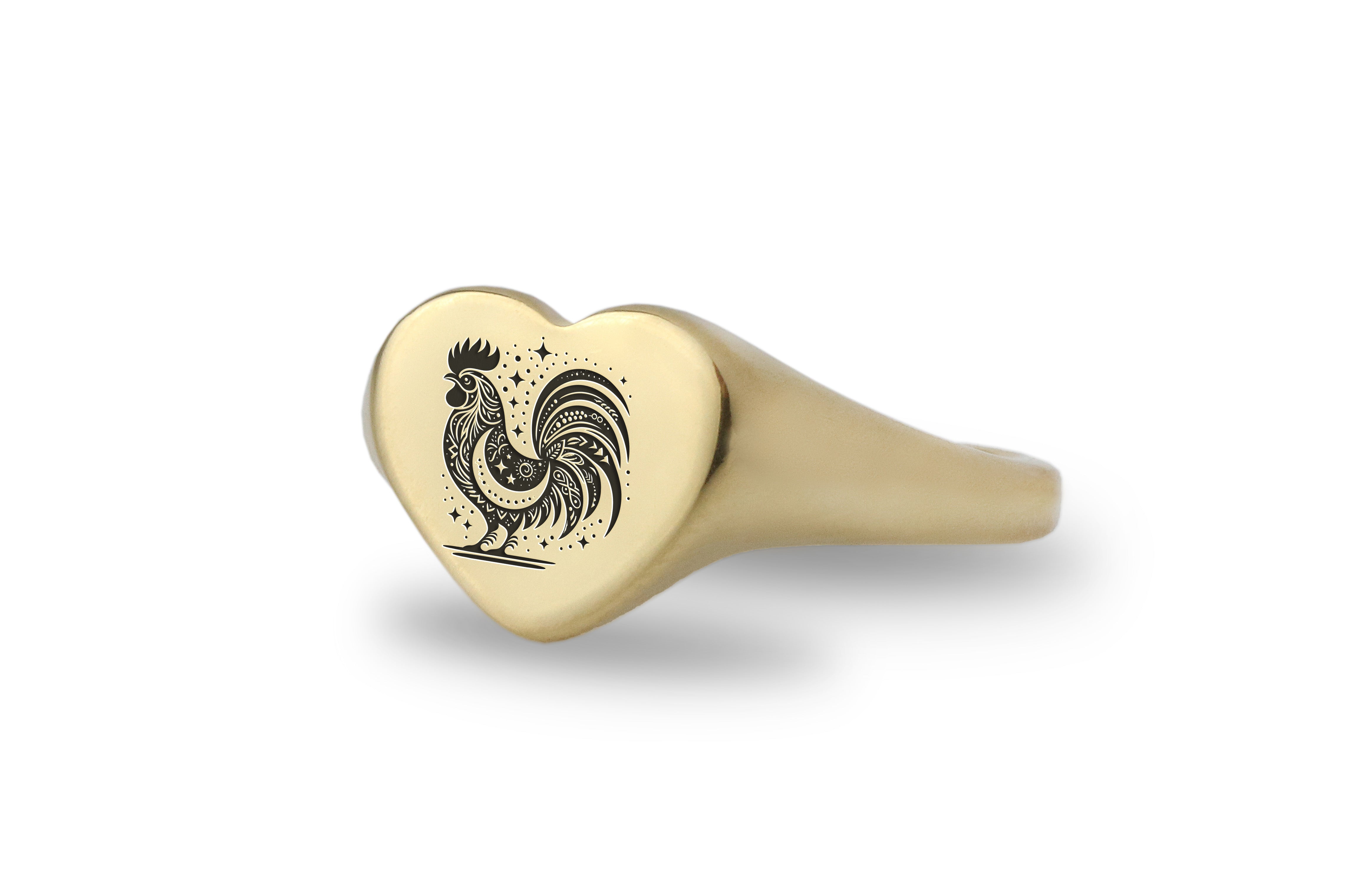 Chicken Engraved Ring