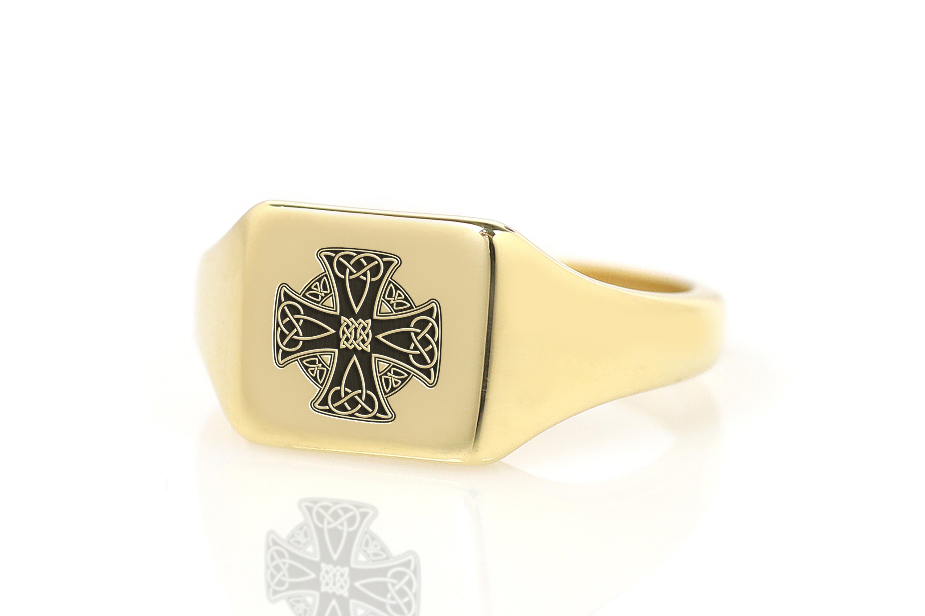 14k Gold Celtic Cross Ring