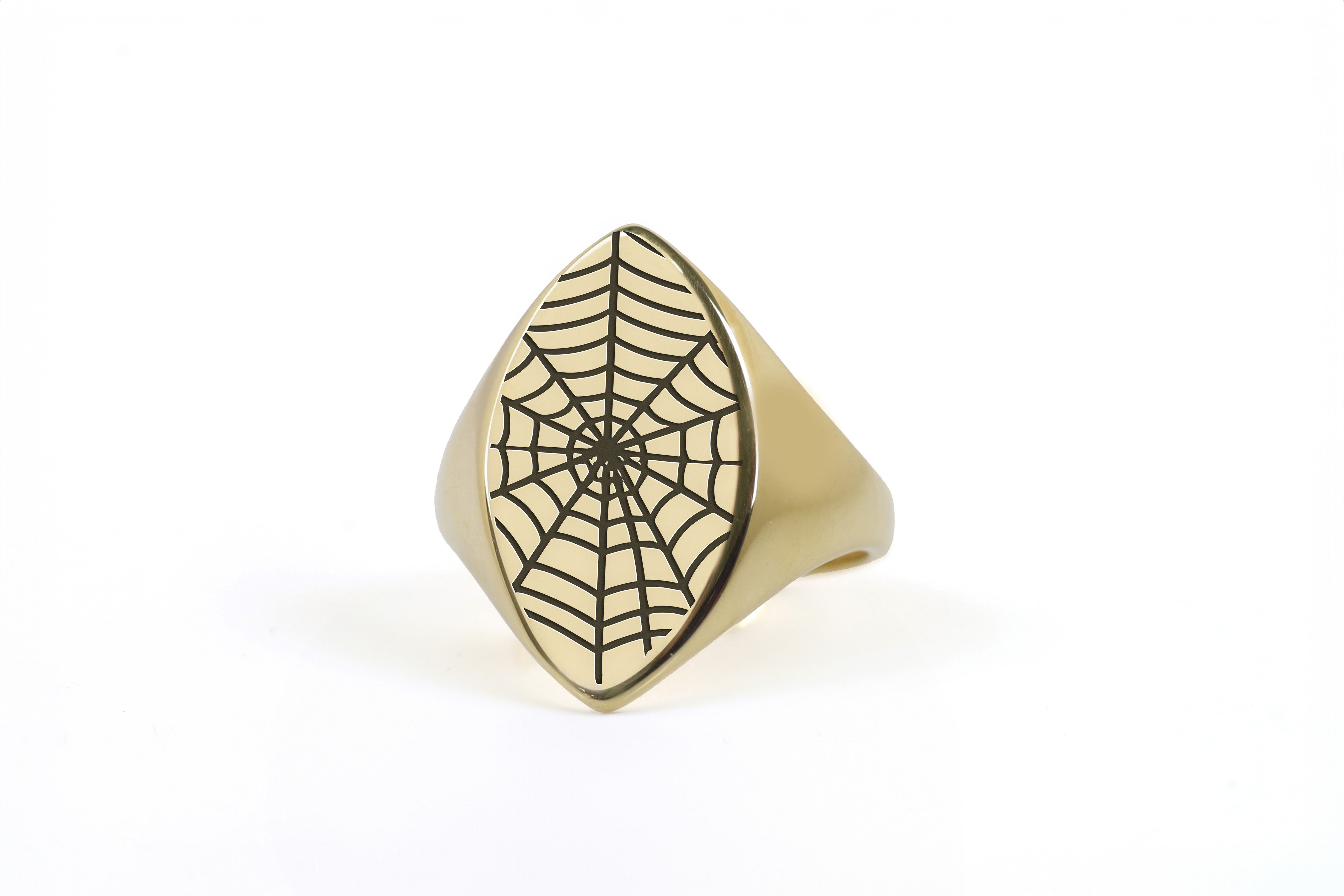 Cobweb Gold Signet Ring
