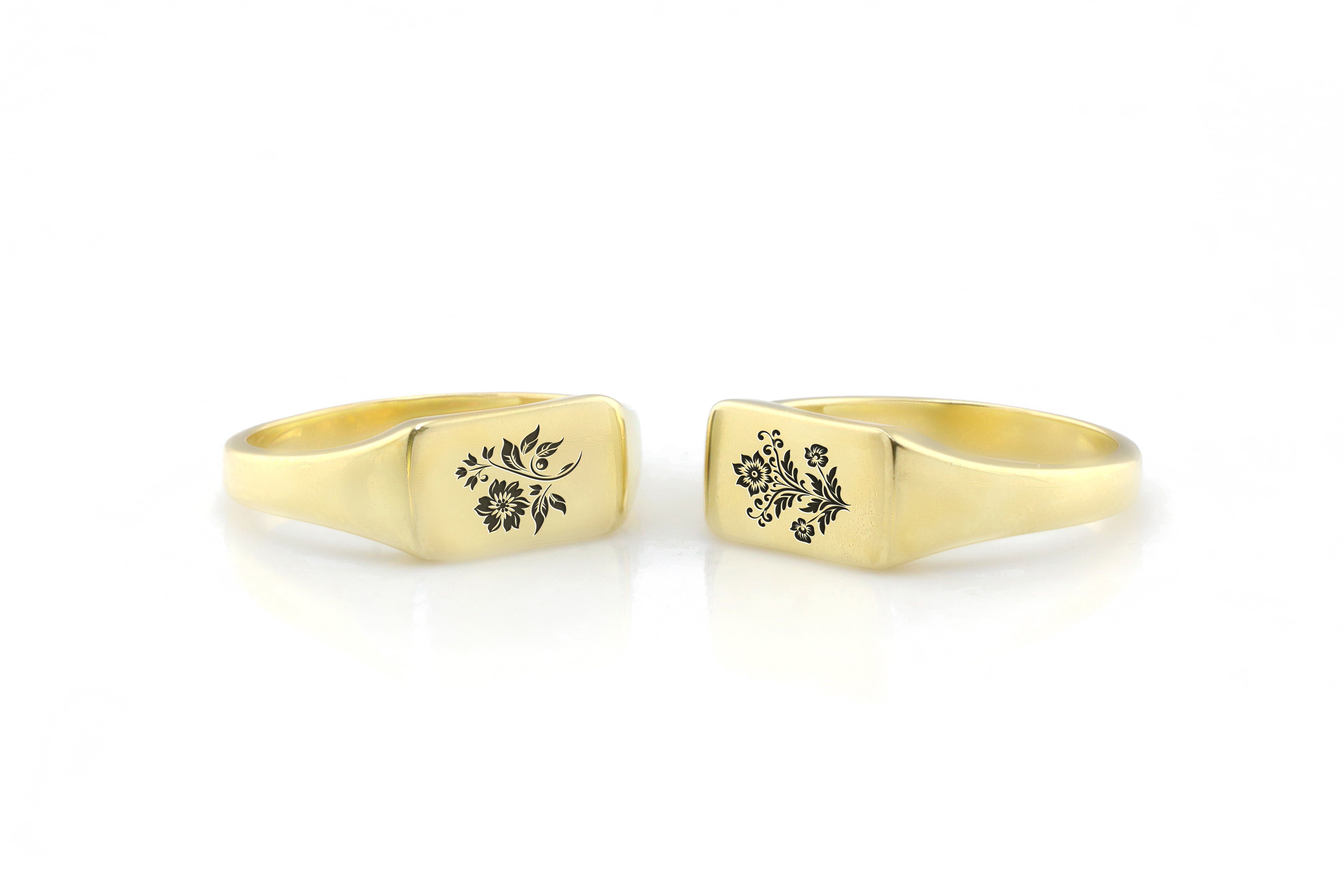 Custom Flower Signet Ring