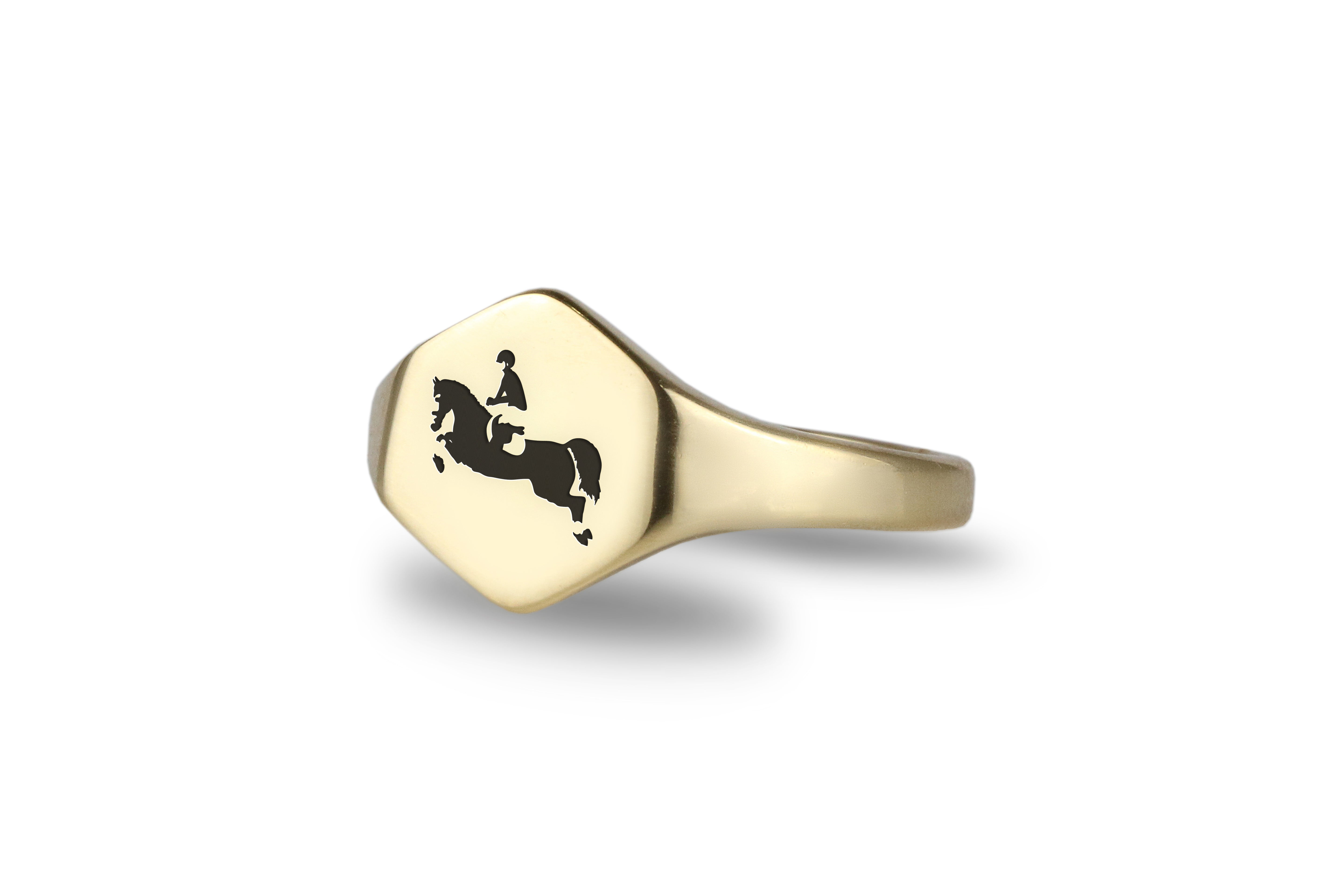 Engraved Equestrian Ring