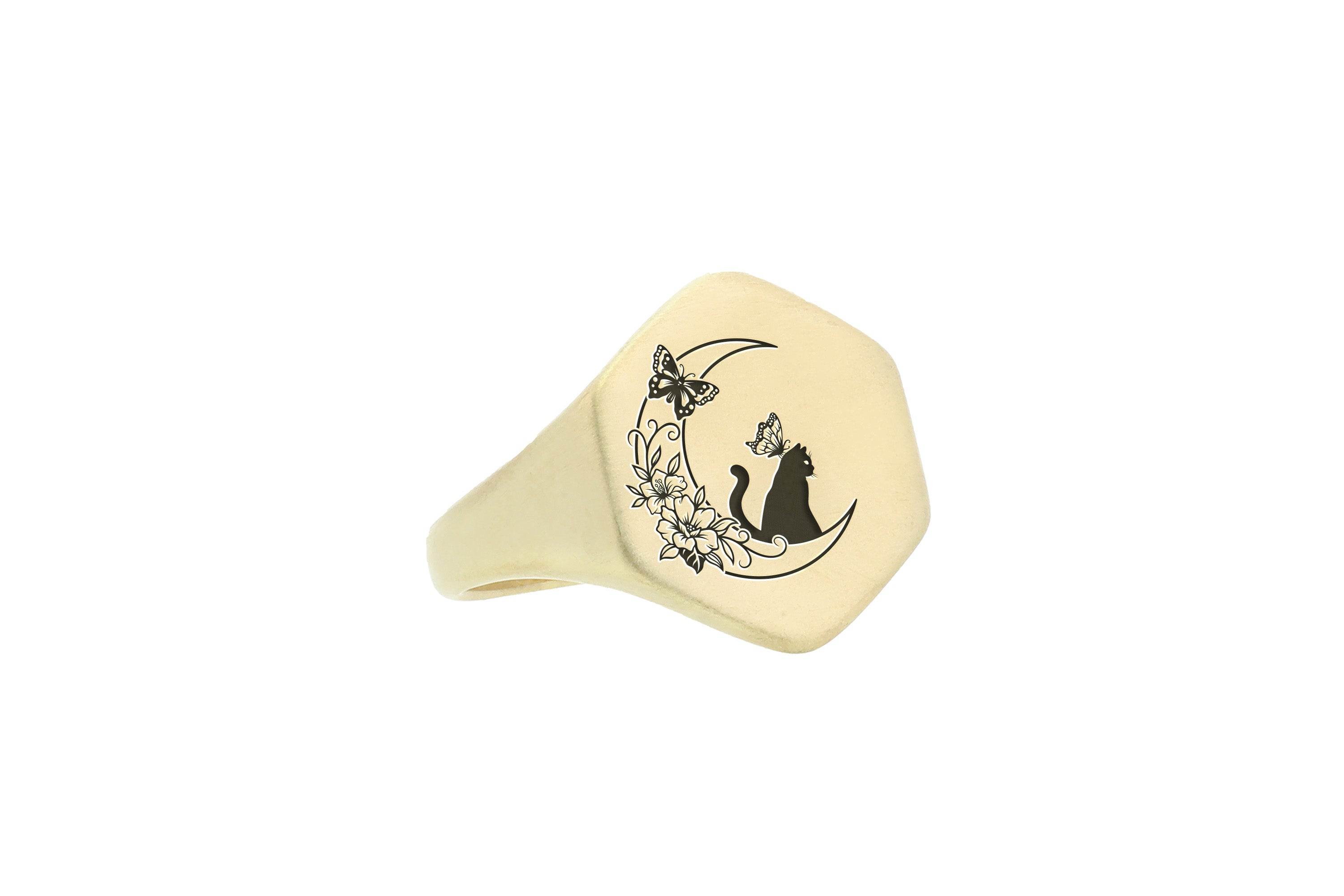 Cute Cat Hexagon Ring