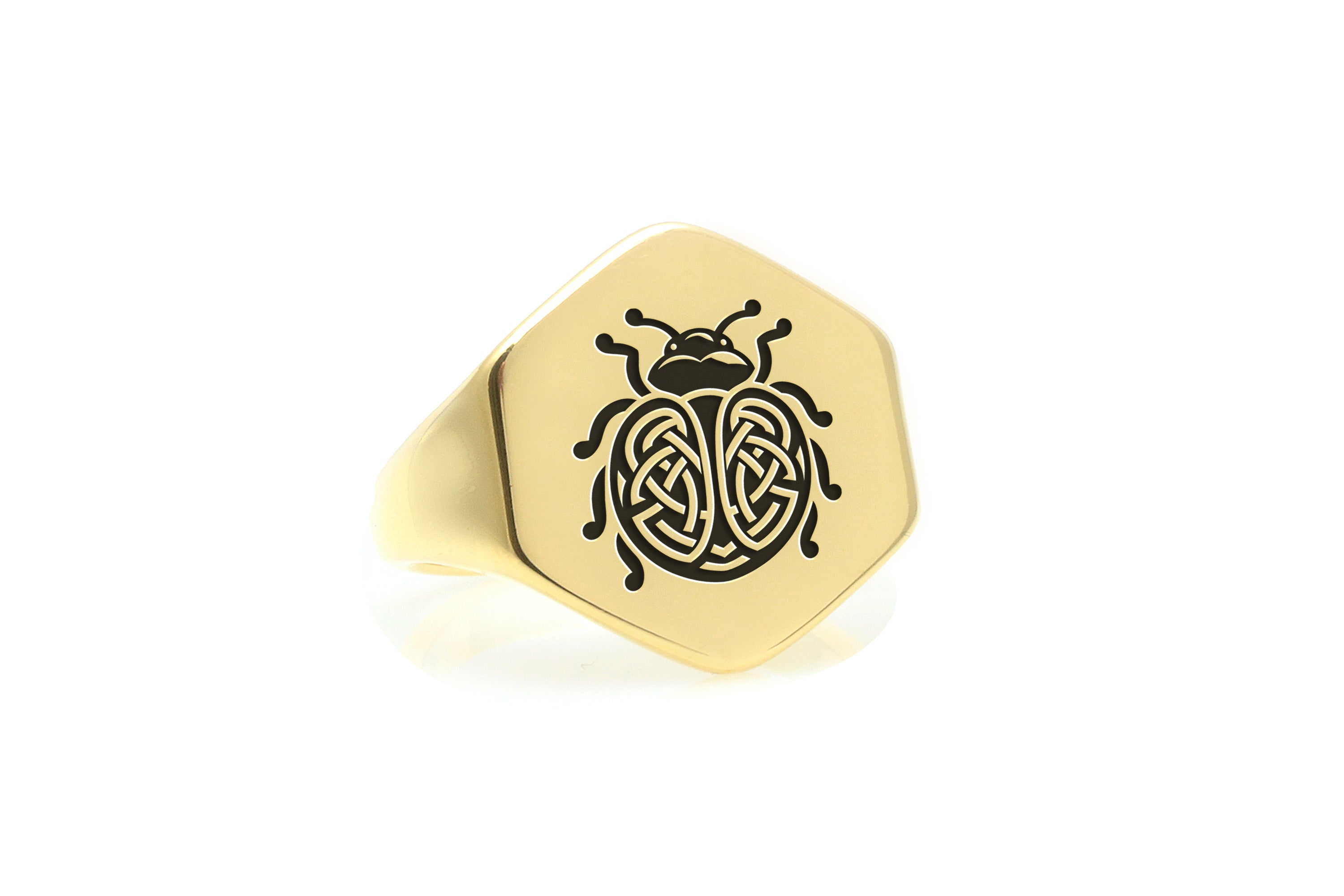 14k Gold Ladybug Signet Ring