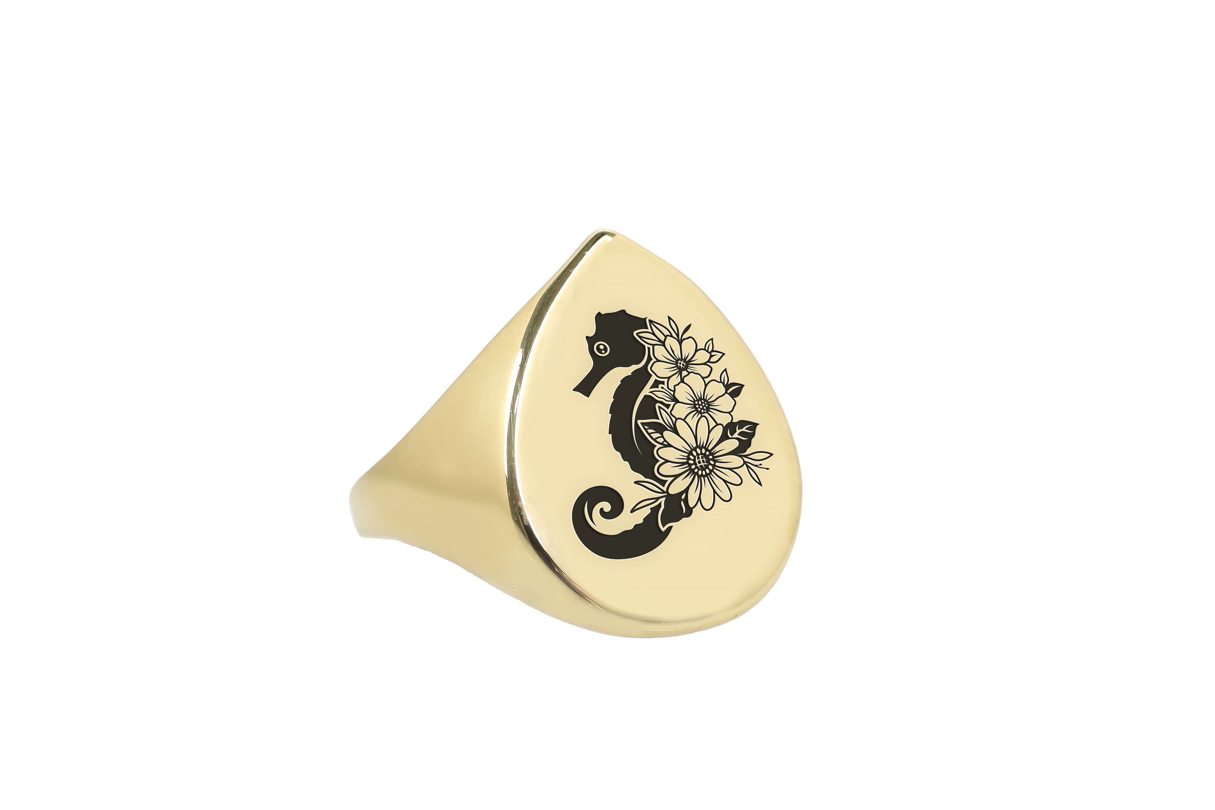 14k Gold Sea Horse Ring