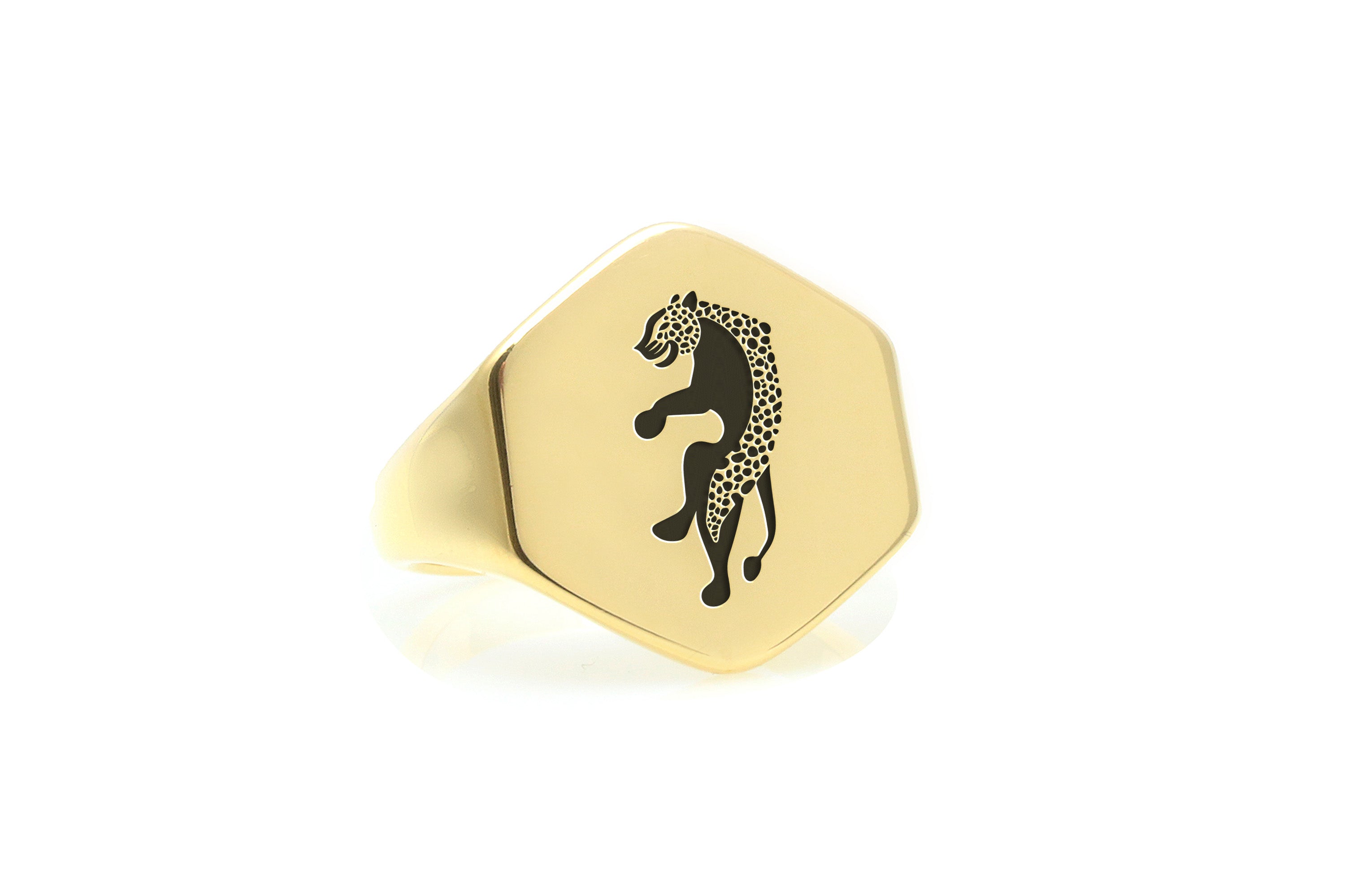 14k Gold Jaguar Signet Ring