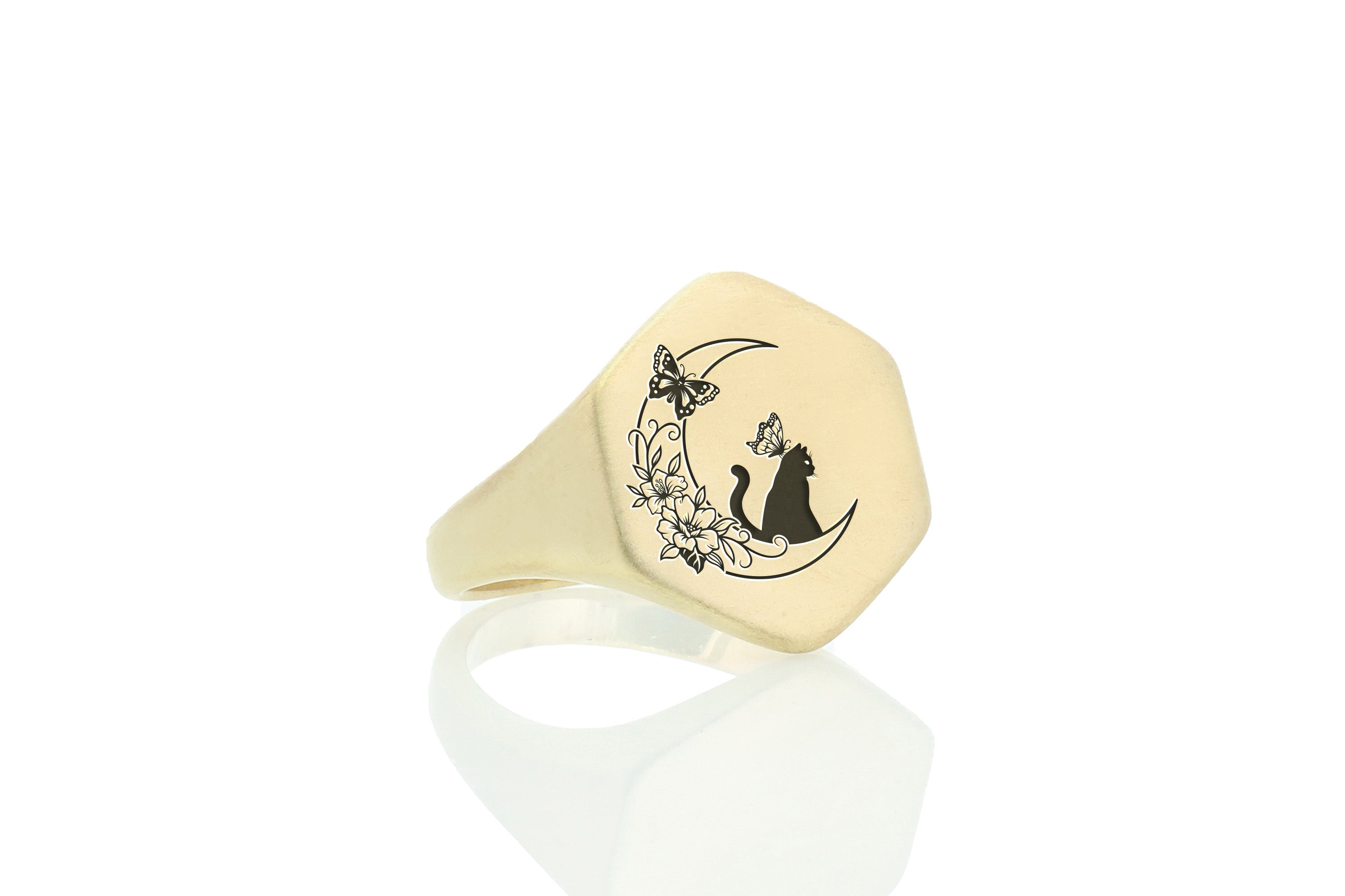 Cute Cat Hexagon Ring