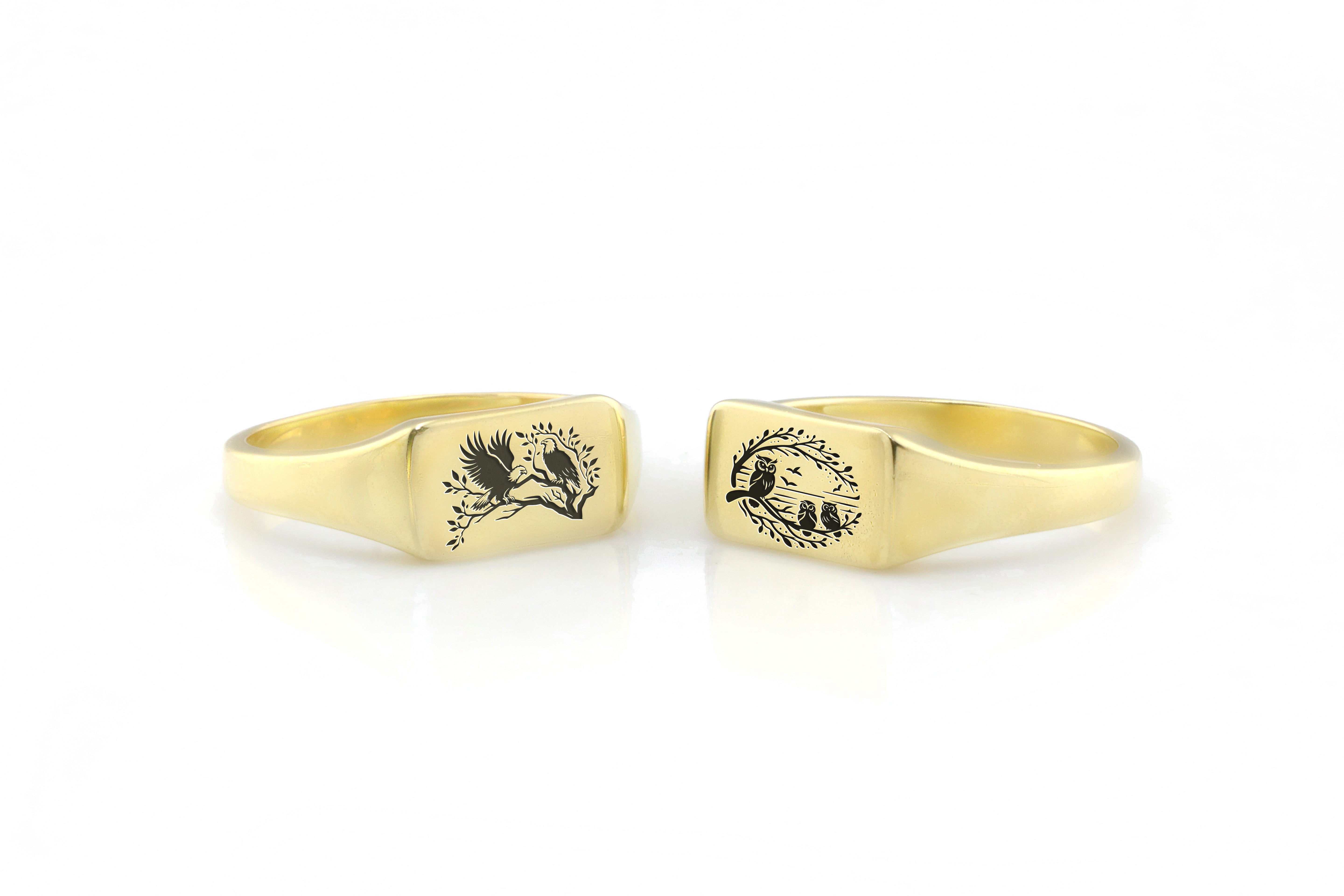 Gold Eagle Signet Ring
