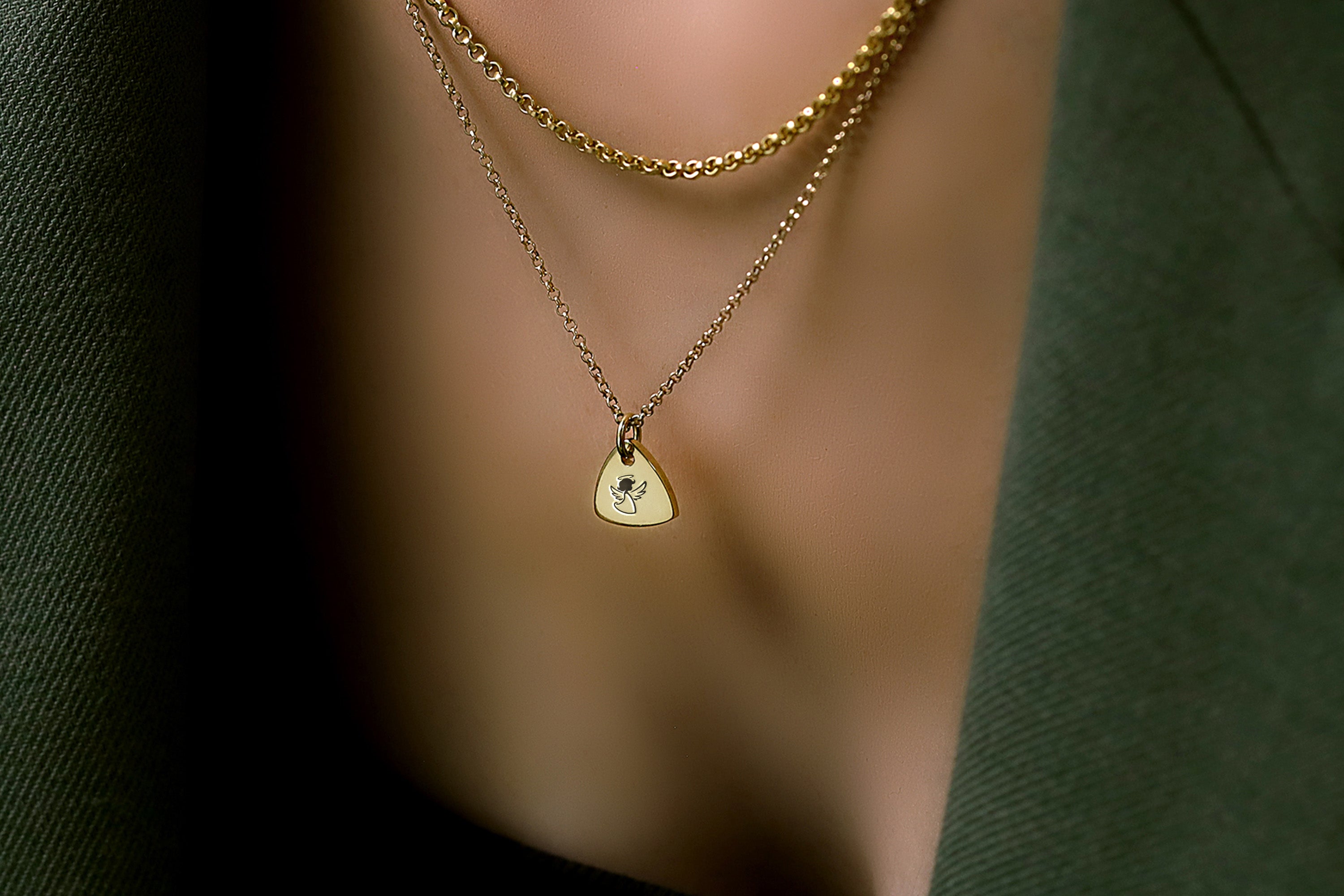 Cute Angel Engraving Necklace