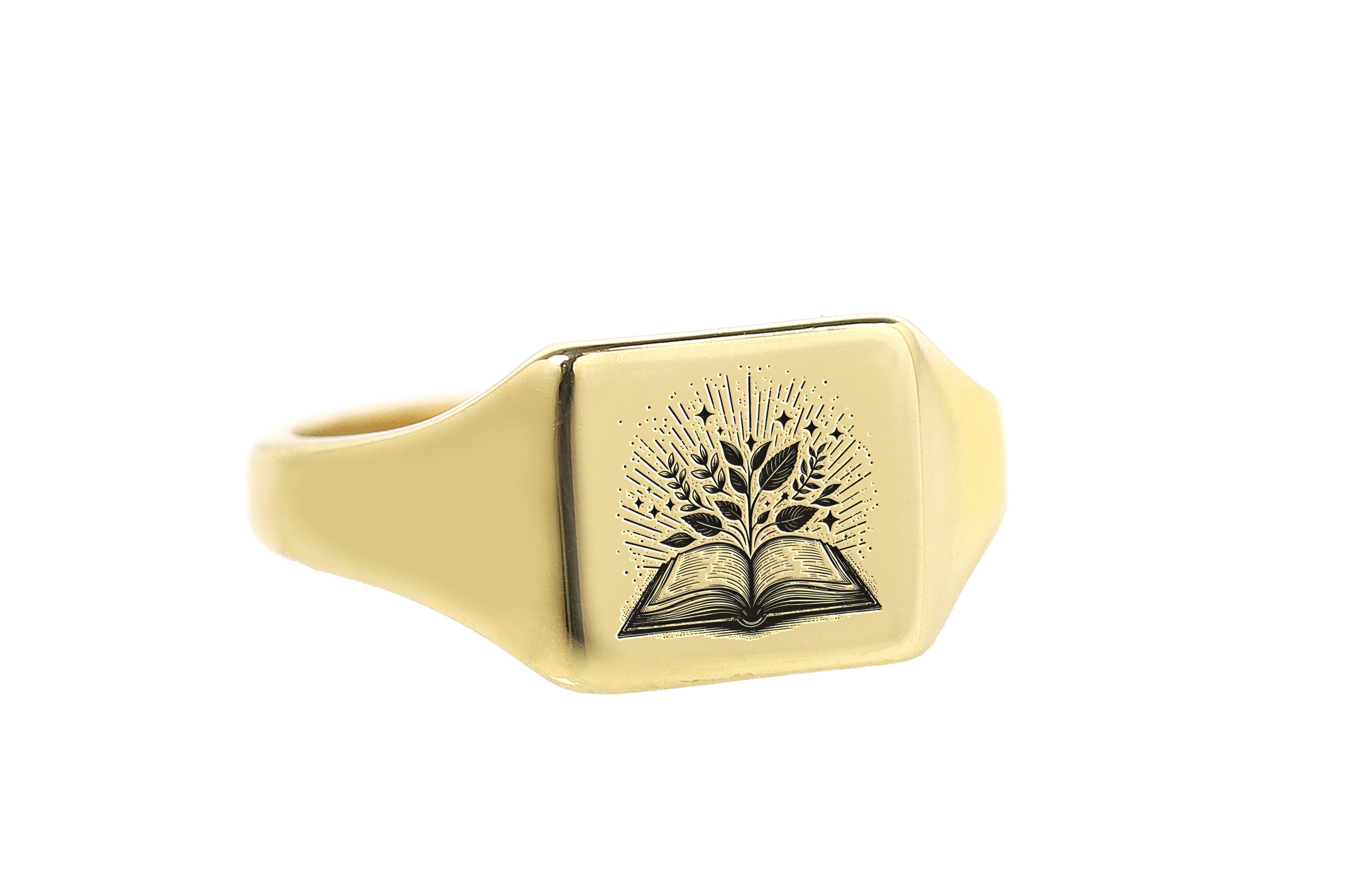 Engraved Magical Book Ring