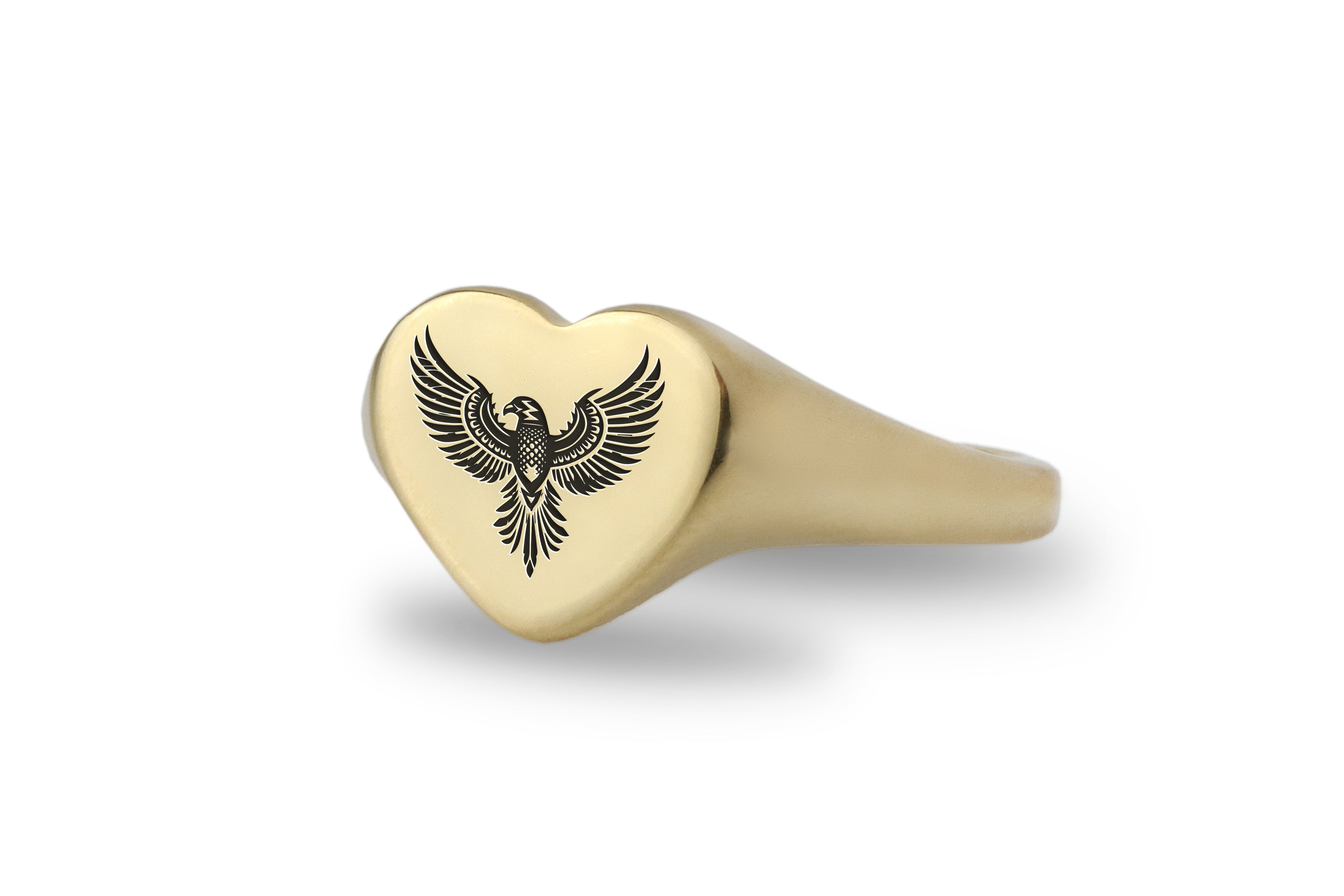 Engraved Tribal Eagle Ring