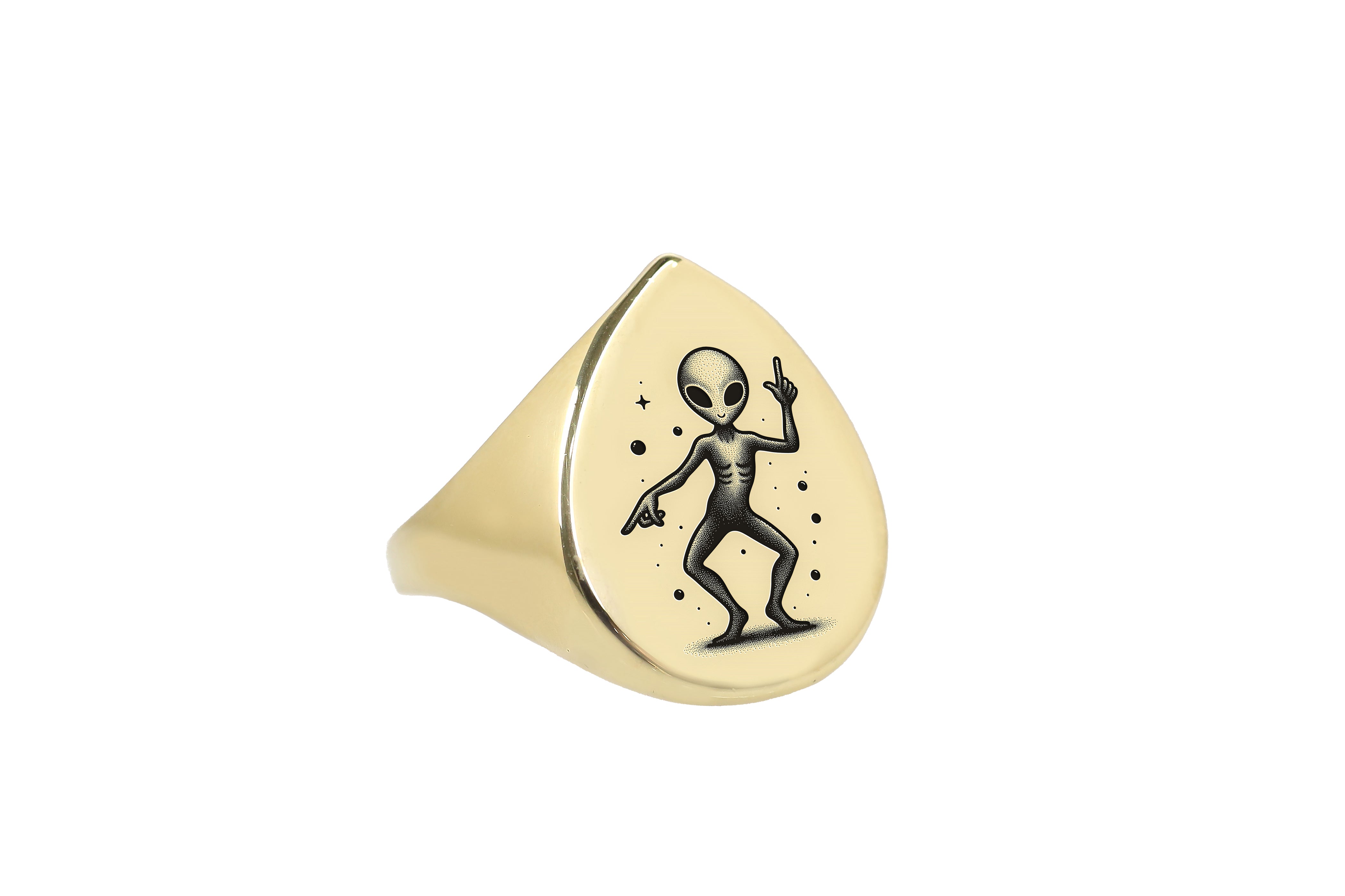 Engraved Alien Ring