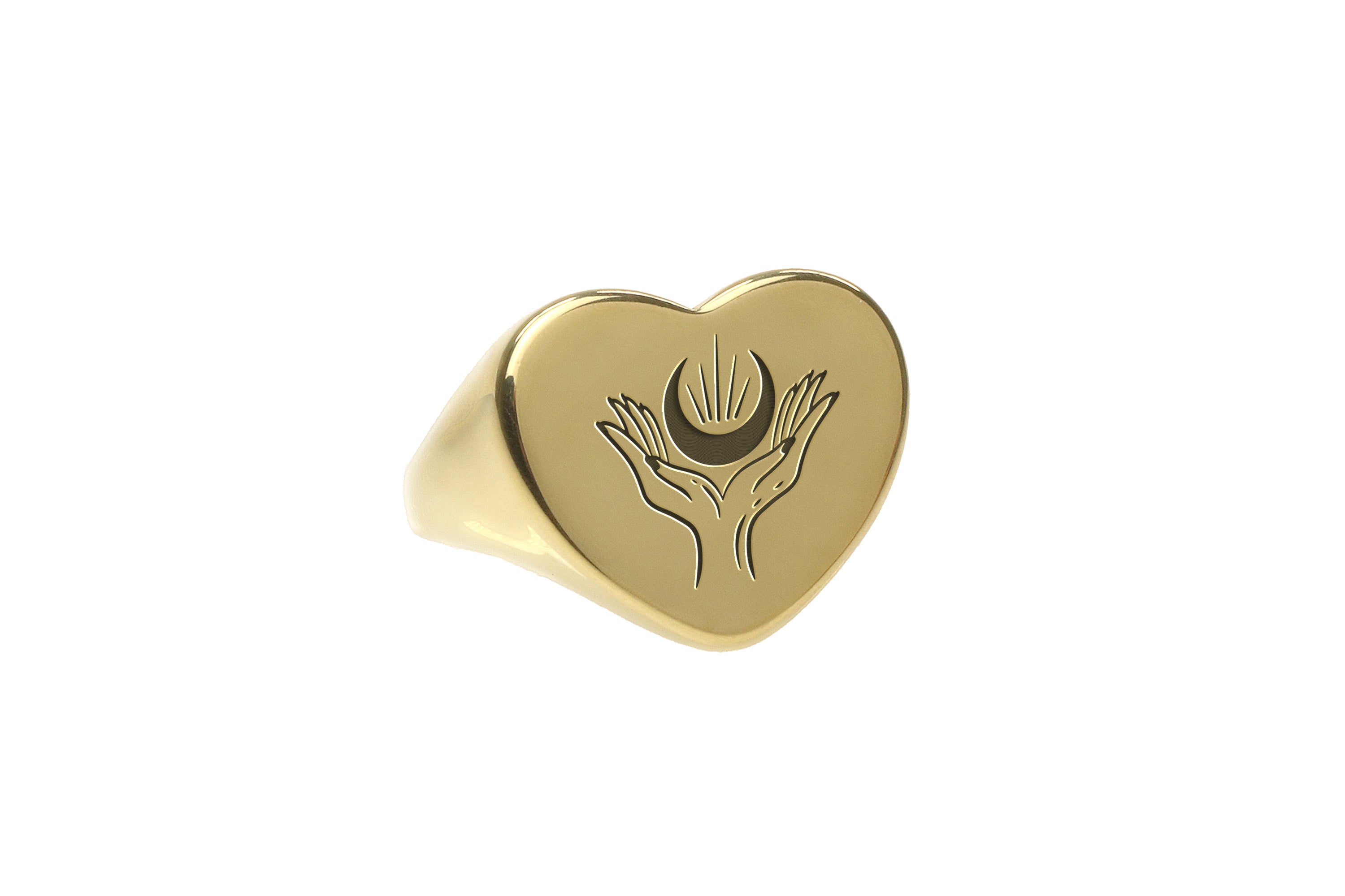 Gold Moon Signet Ring