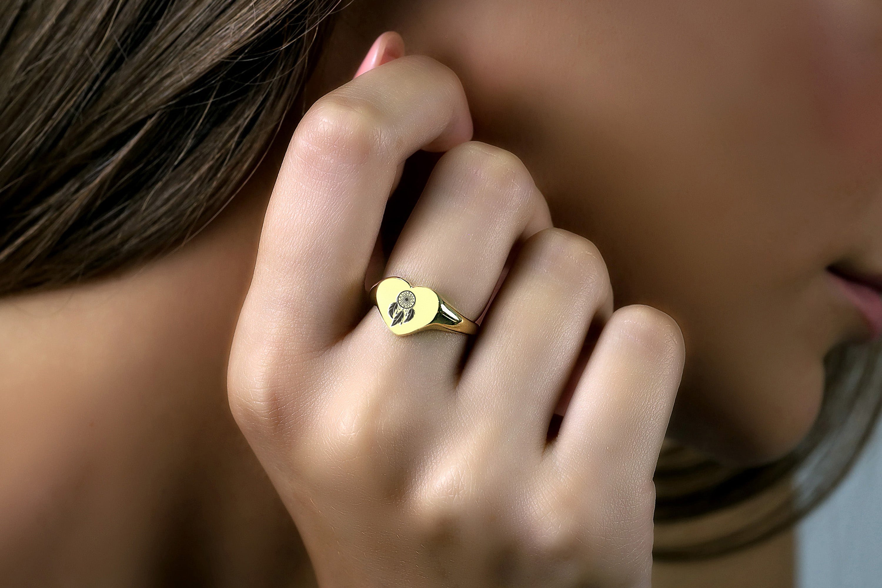 14k Gold Dream Catcher Ring