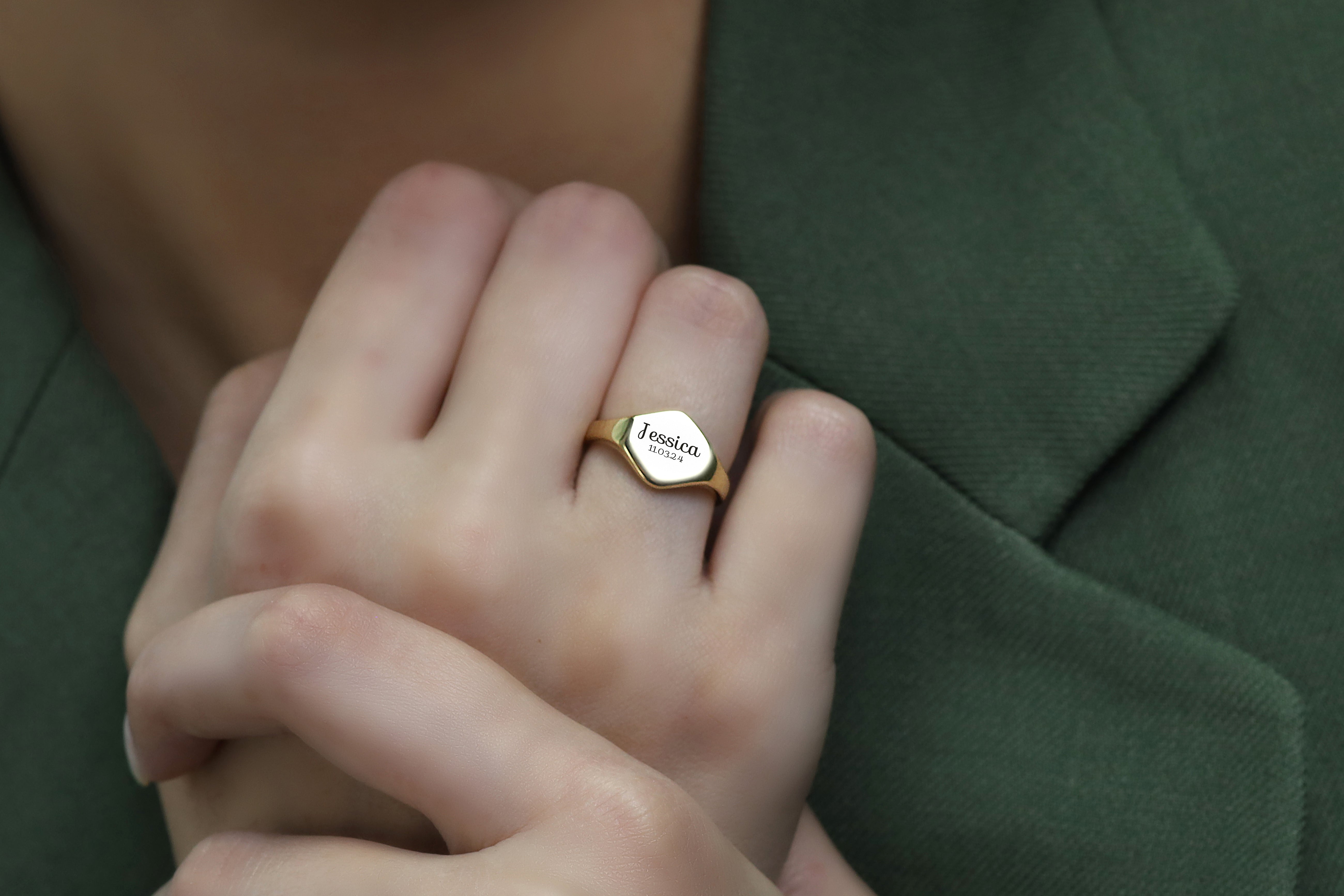 Engraved Name And Date Ring