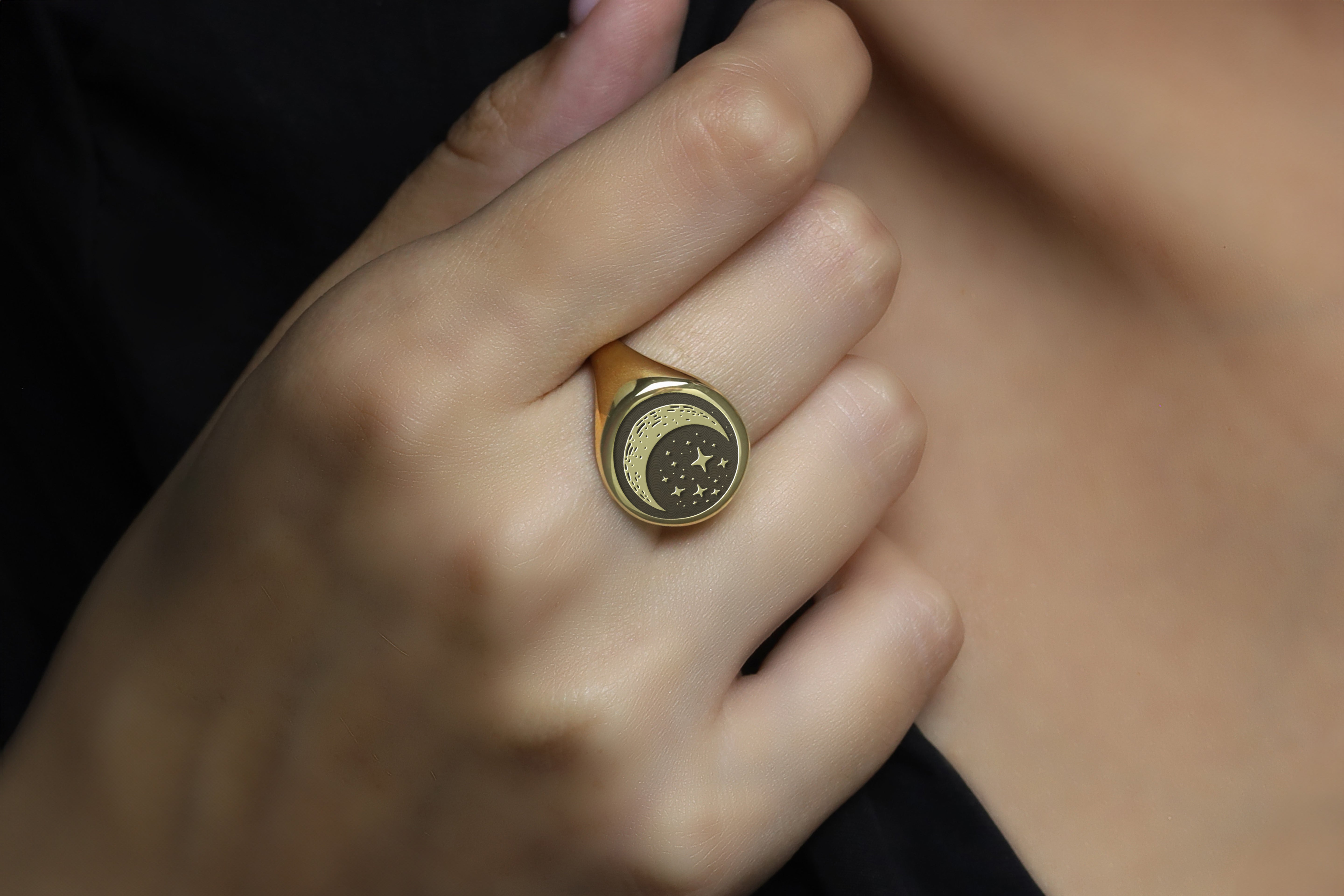 14k Gold Celestial Ring
