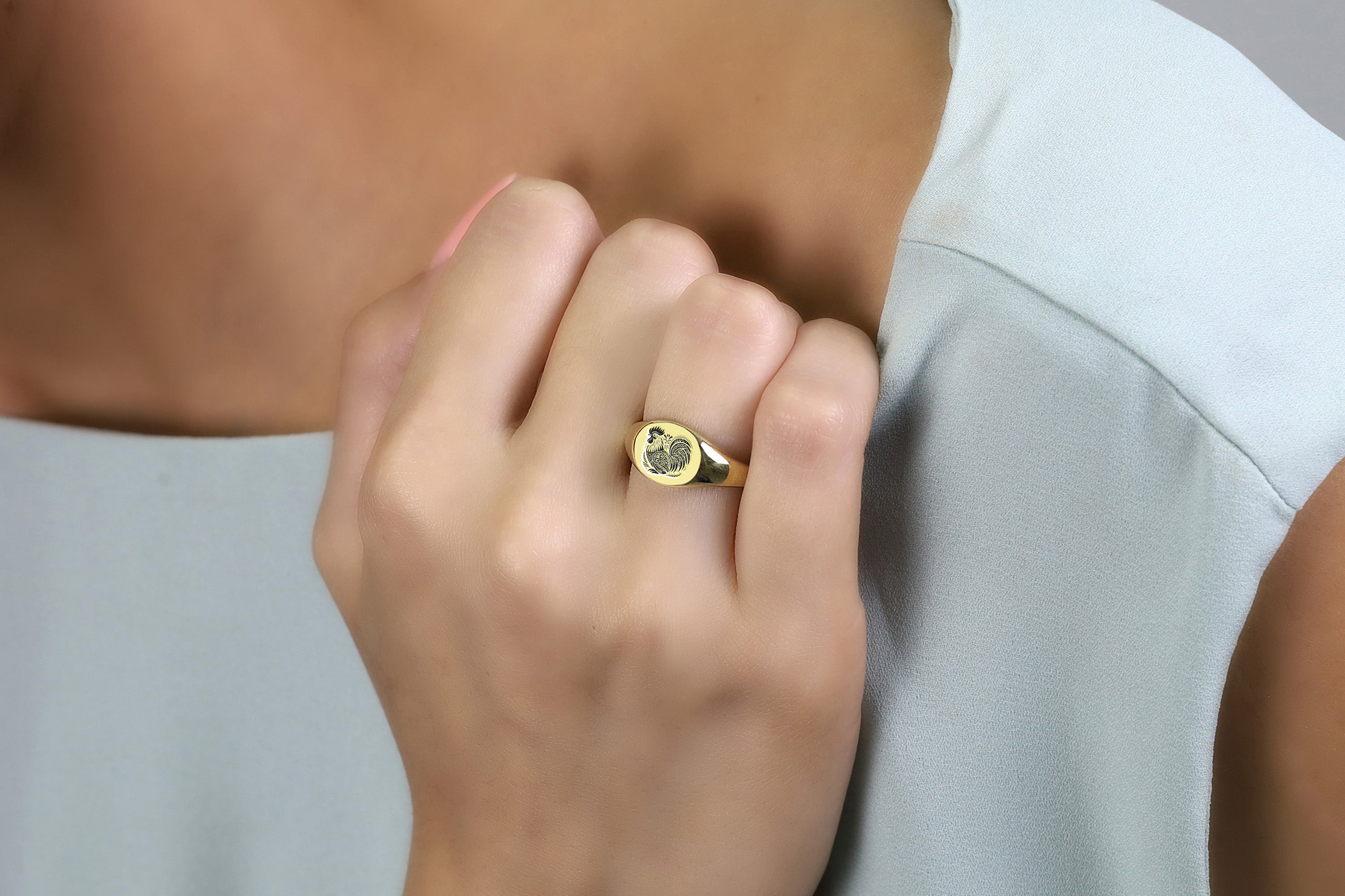 14k Gold Chicken Ring