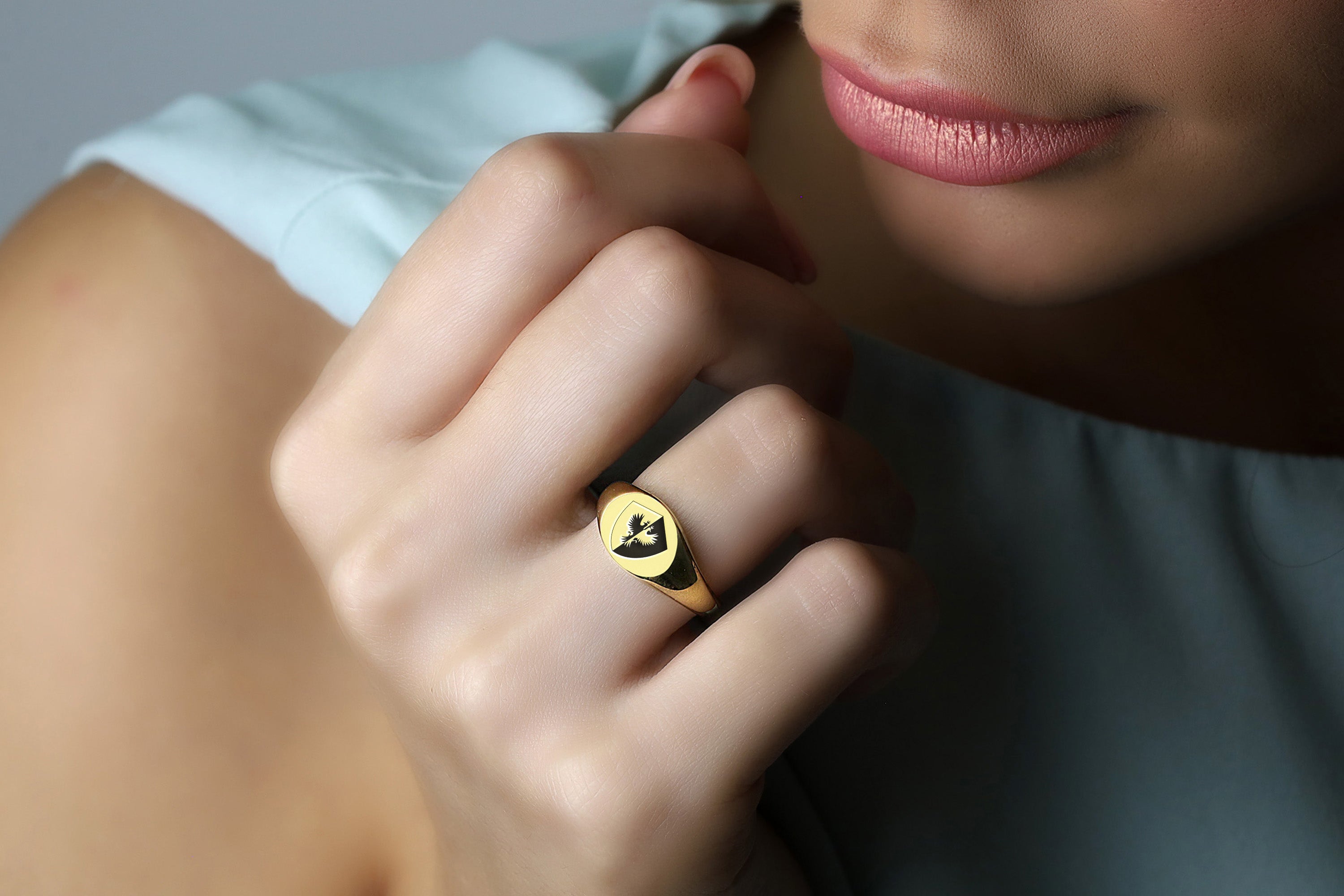 Custom Heraldic Eagle Ring