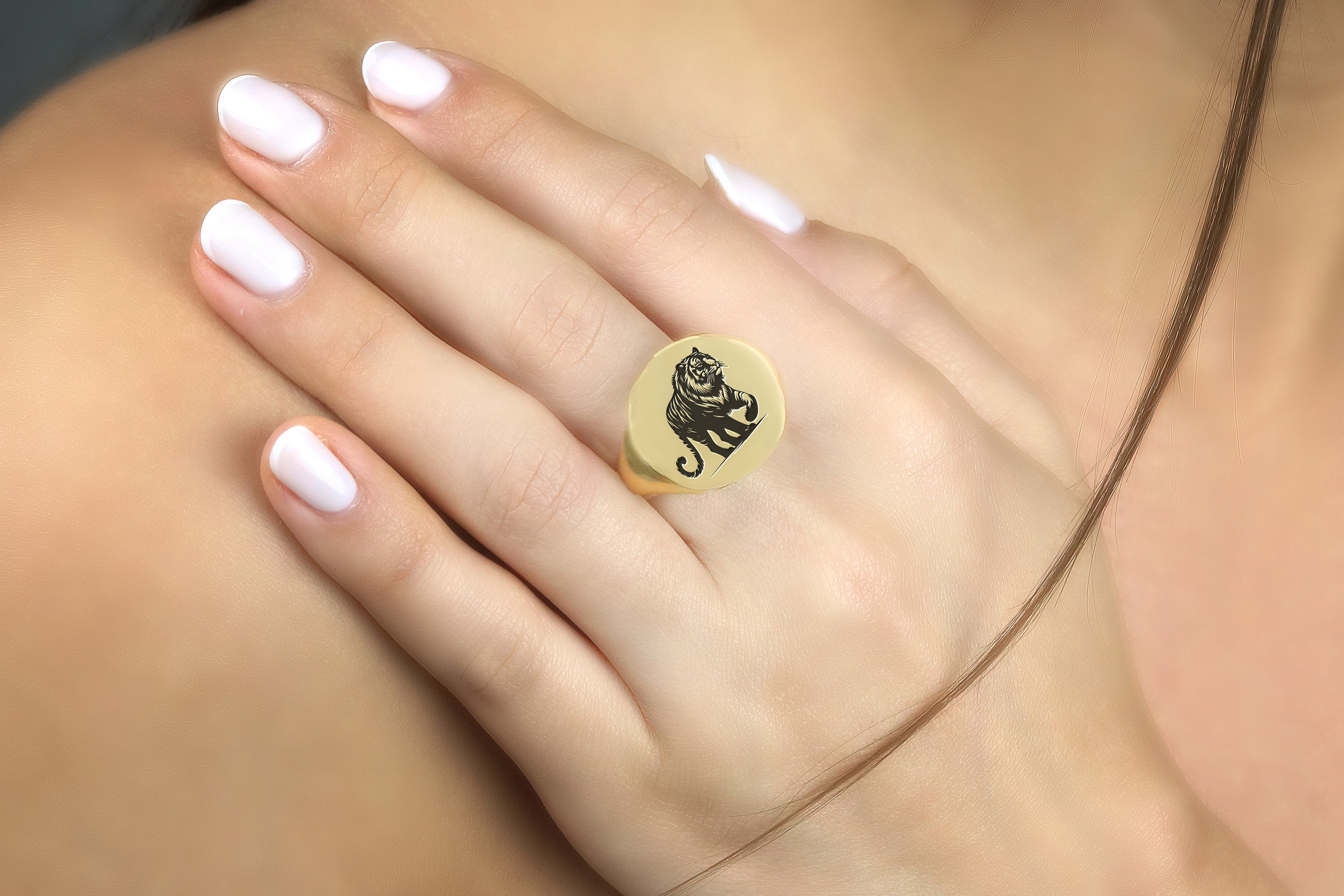 Custom Tiger Engraved Ring