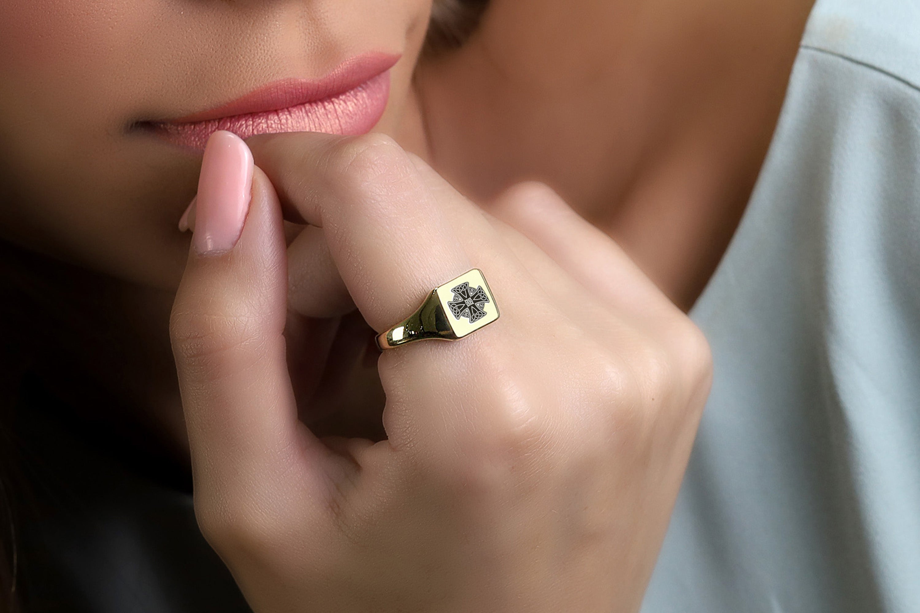 14k Gold Celtic Cross Ring