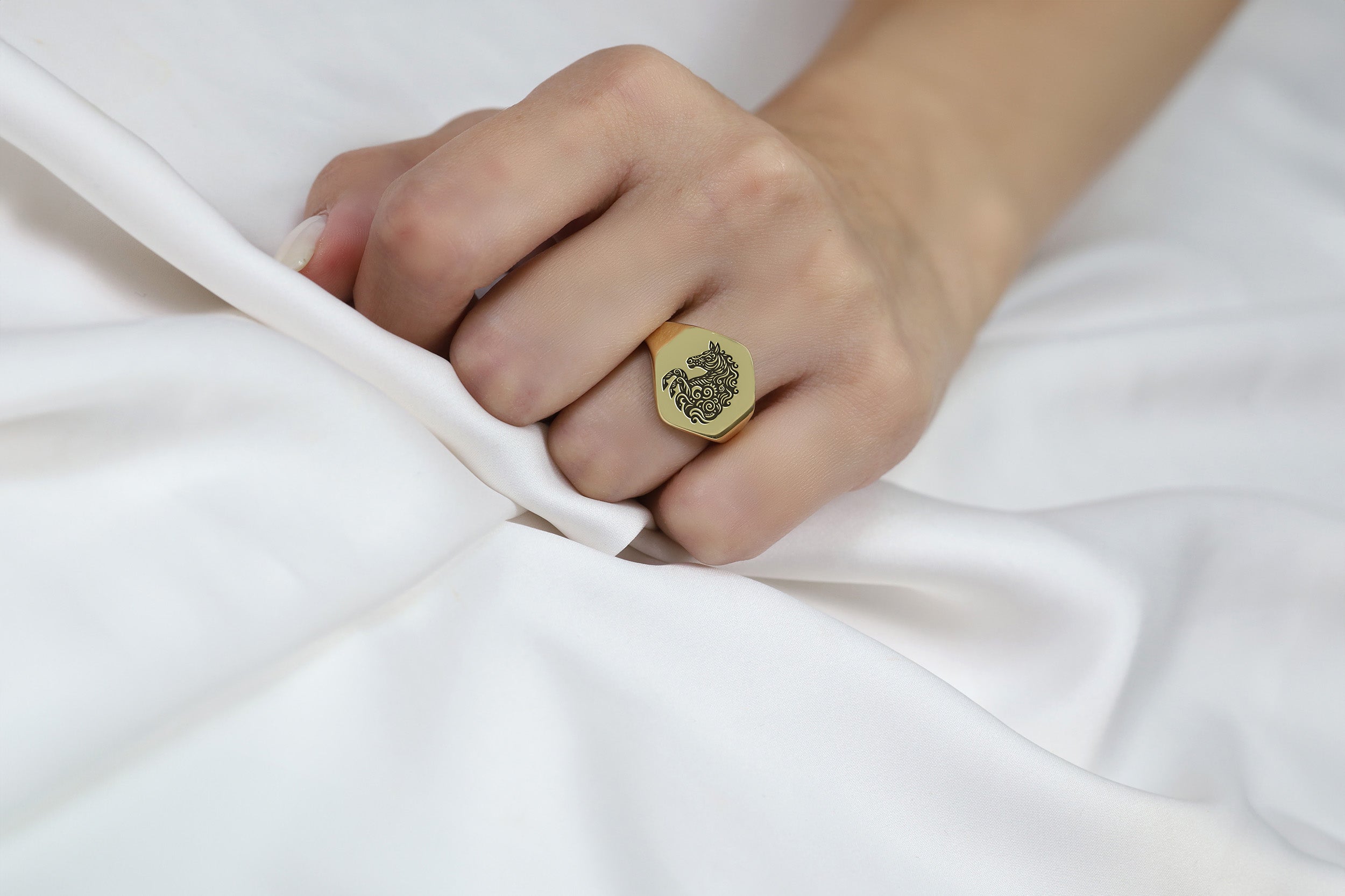 Gold Equestrian Statement Ring