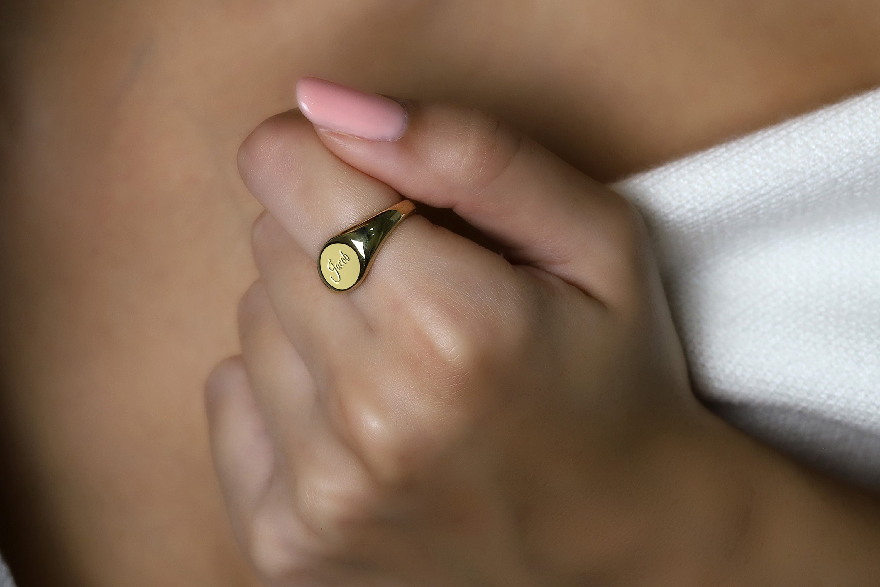 24k Gold Name Signet Ring