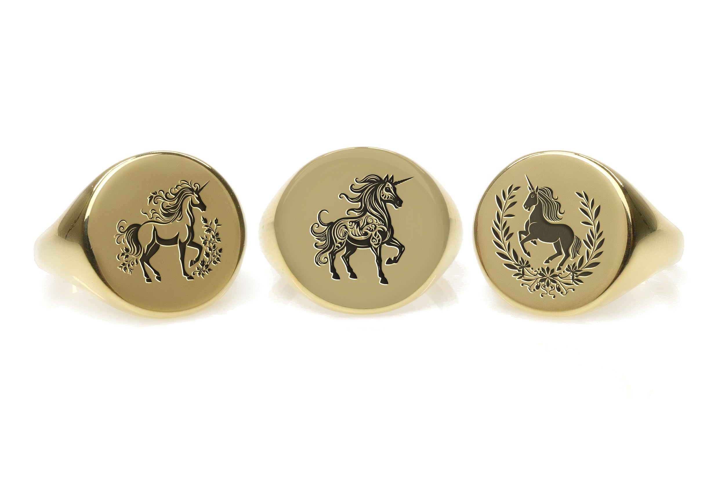 Mystical Unicorn Engraved Ring