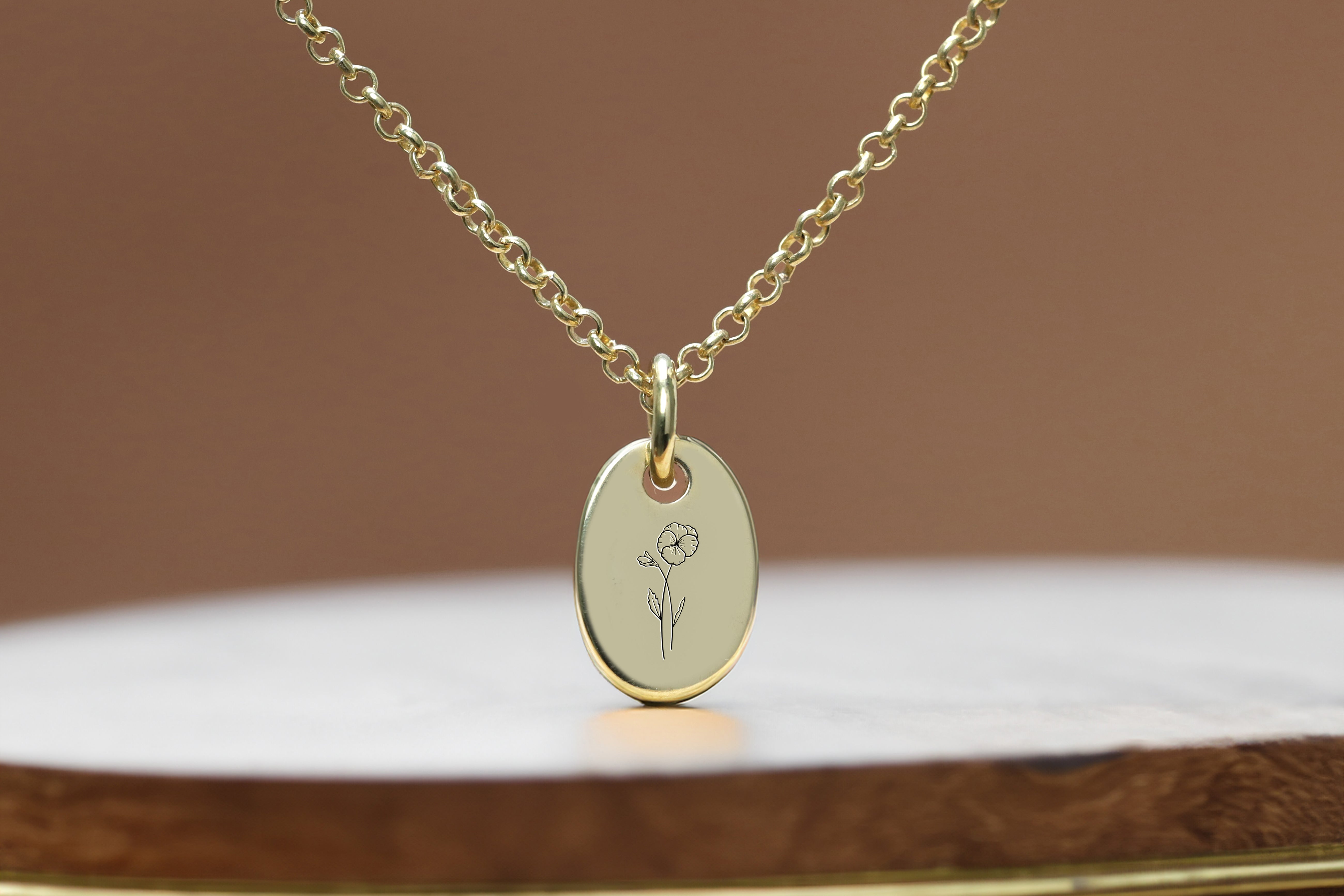 Custom Engraved Violet February Birth Flower