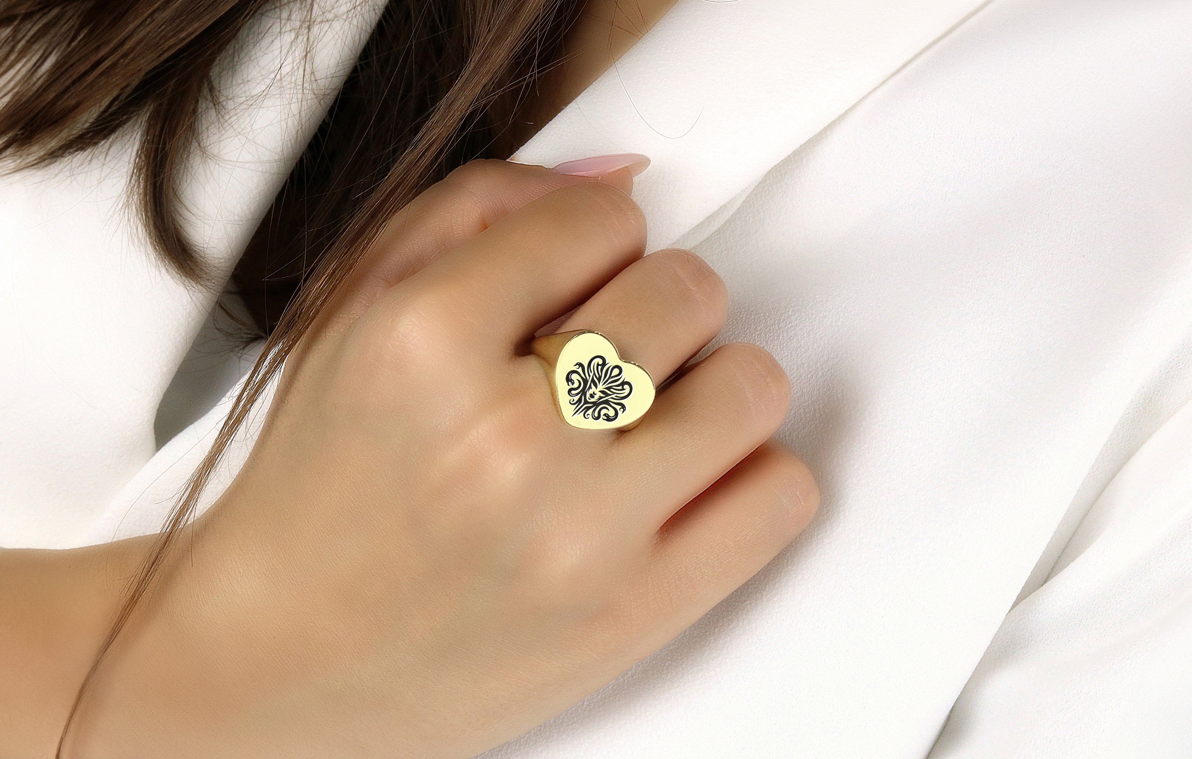 Custom Medusa Engraving Ring