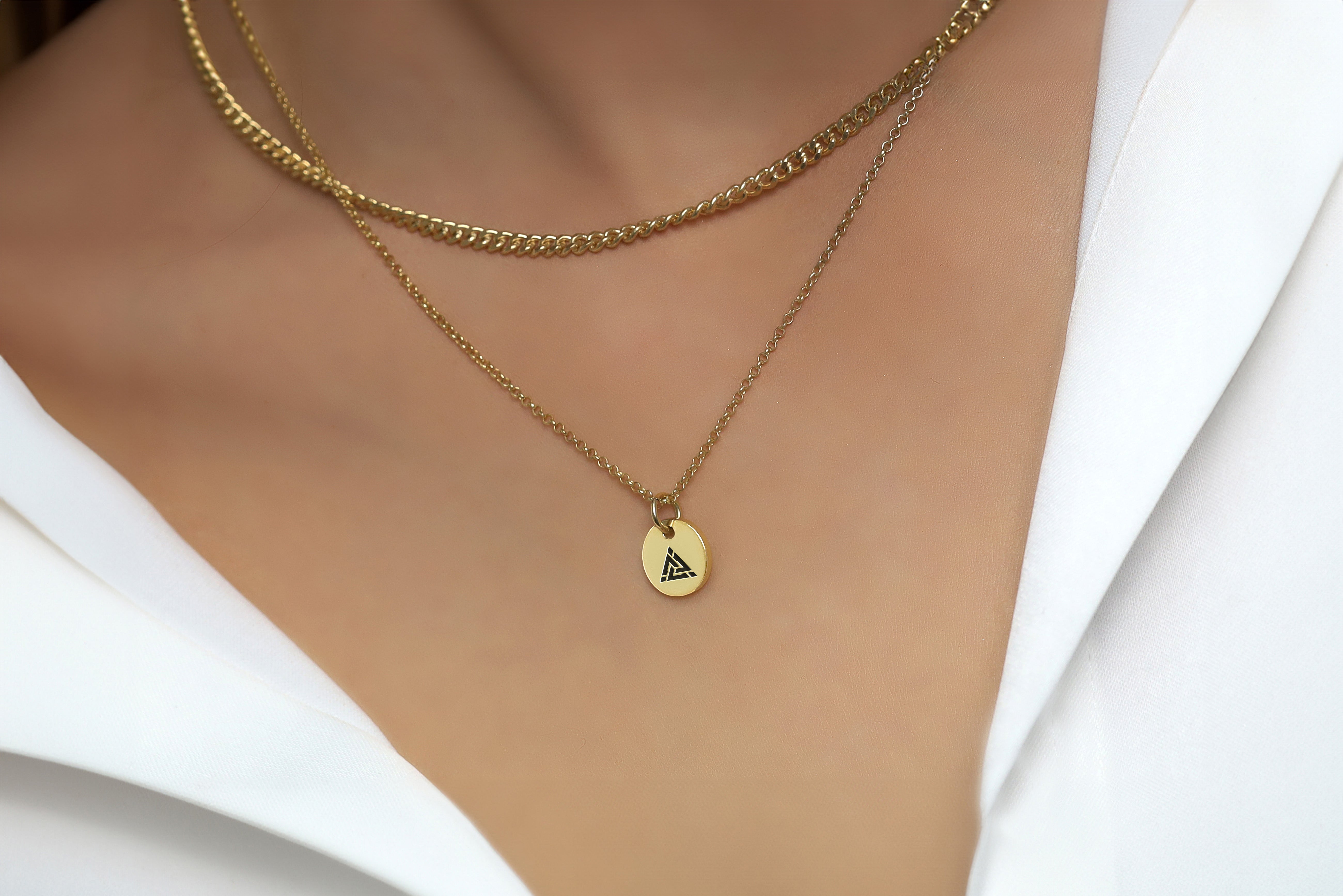 Valknut Signet Pendant Necklace