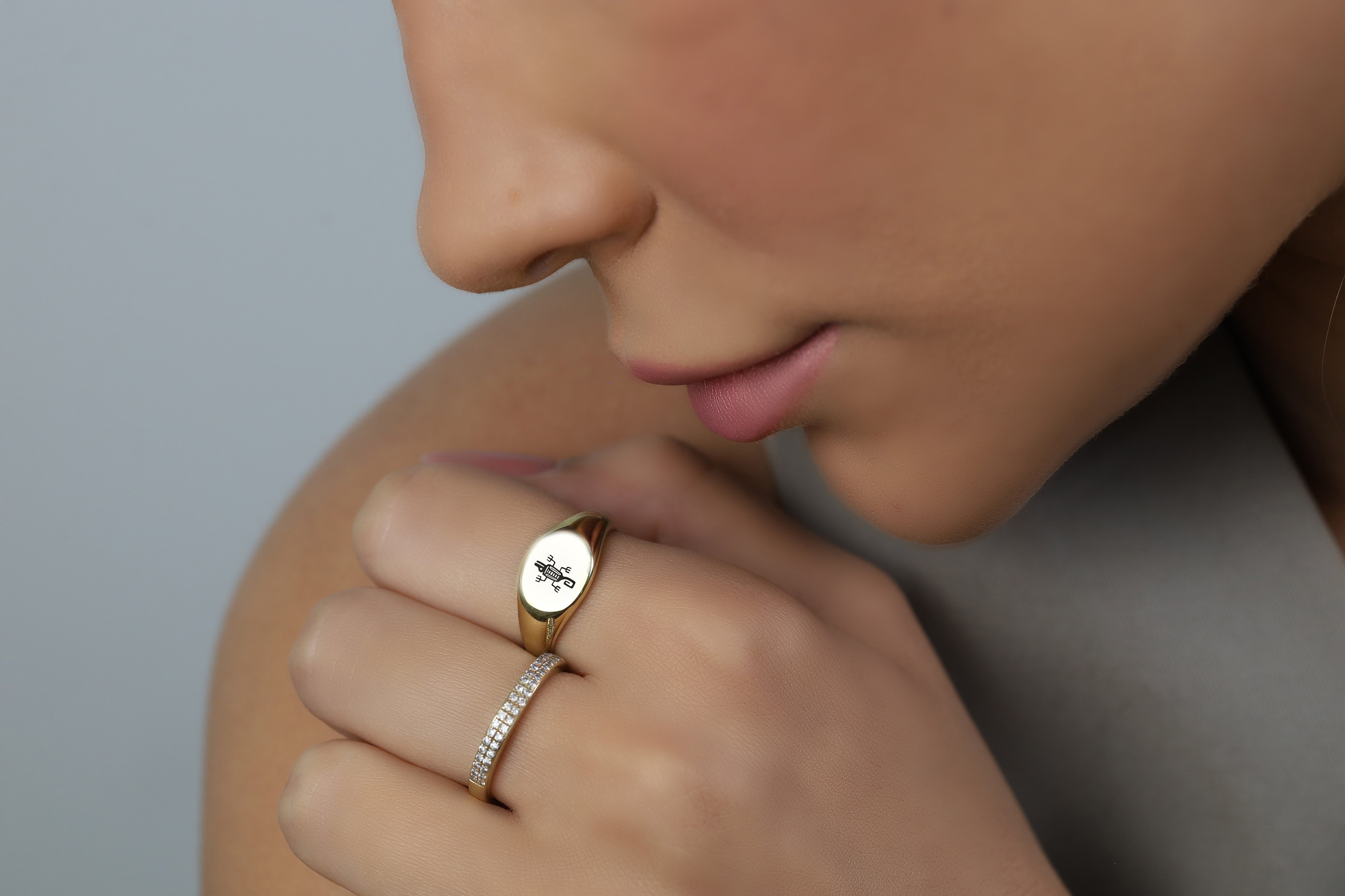 Gold Aztec Symbol Ring