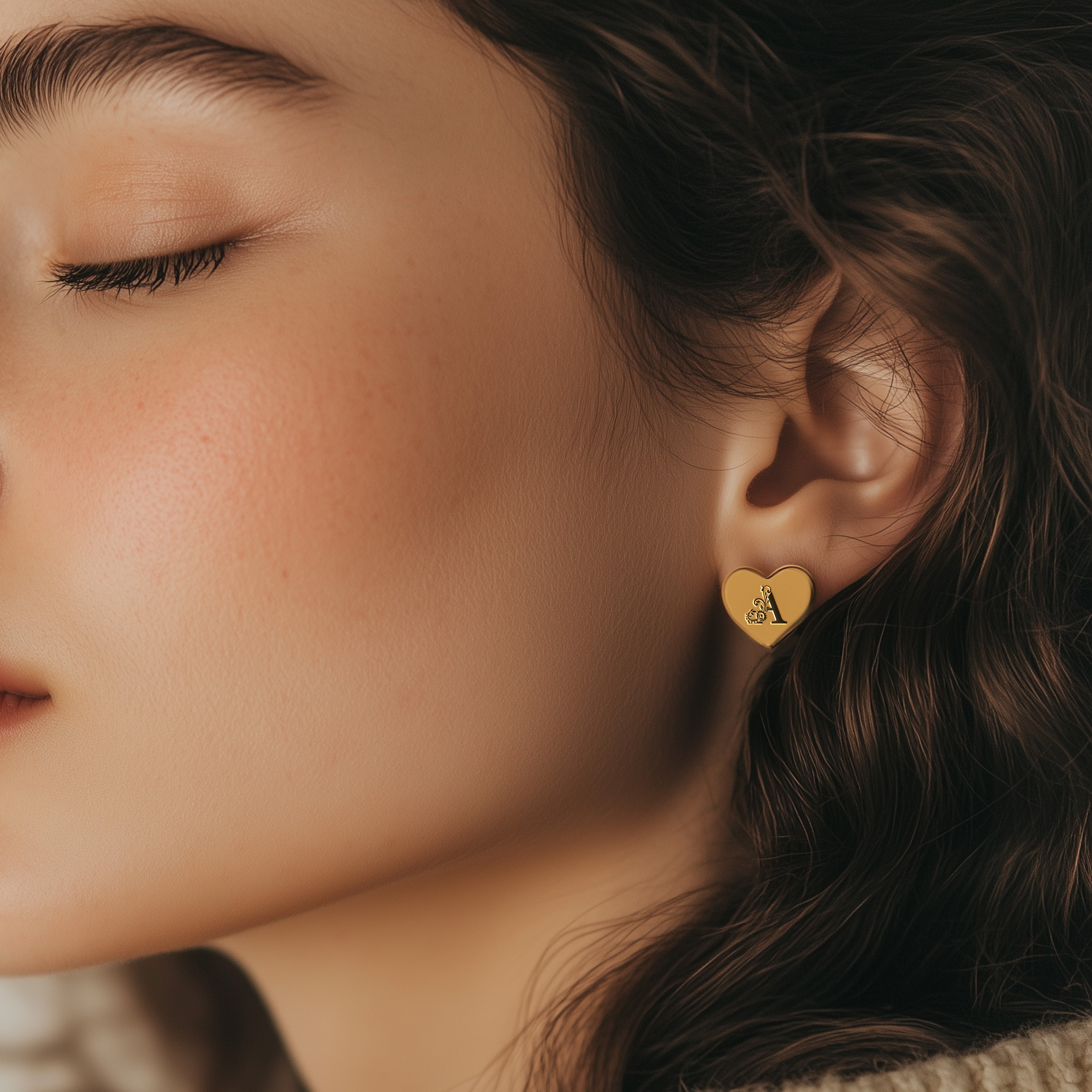 Heart Shaped Stud Earrings