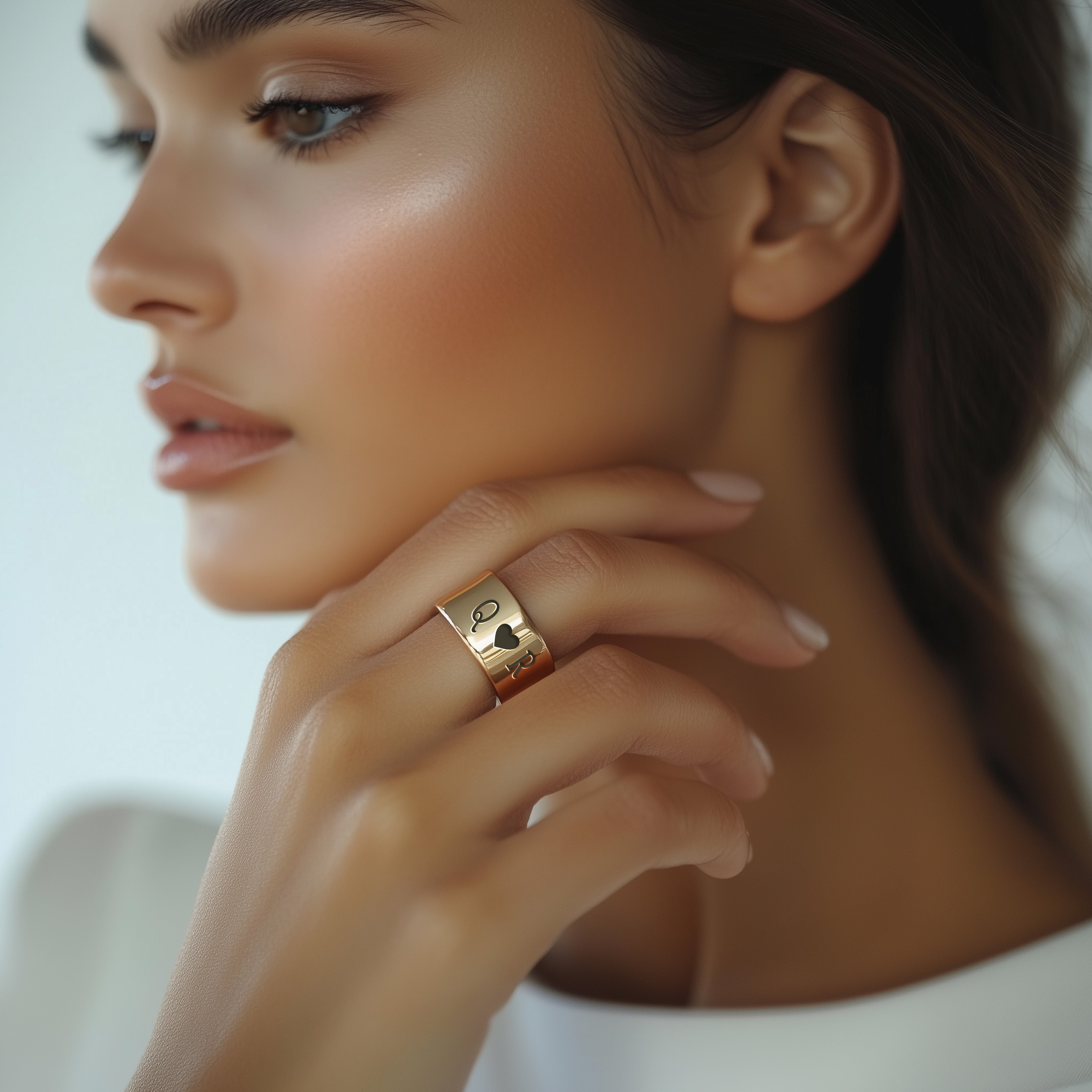 Couples Name Initials Wedding Ring