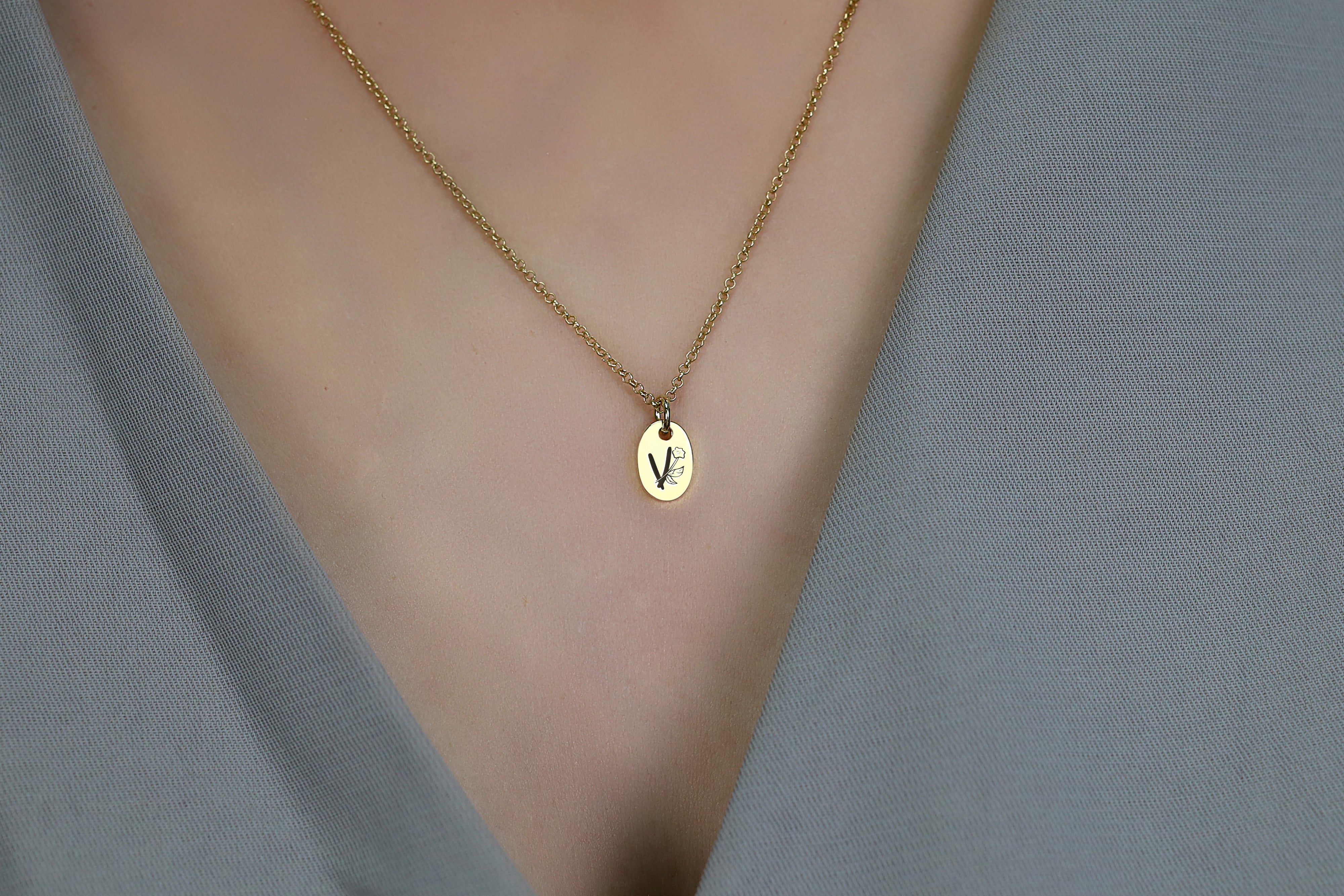 Flowered Letter Necklace