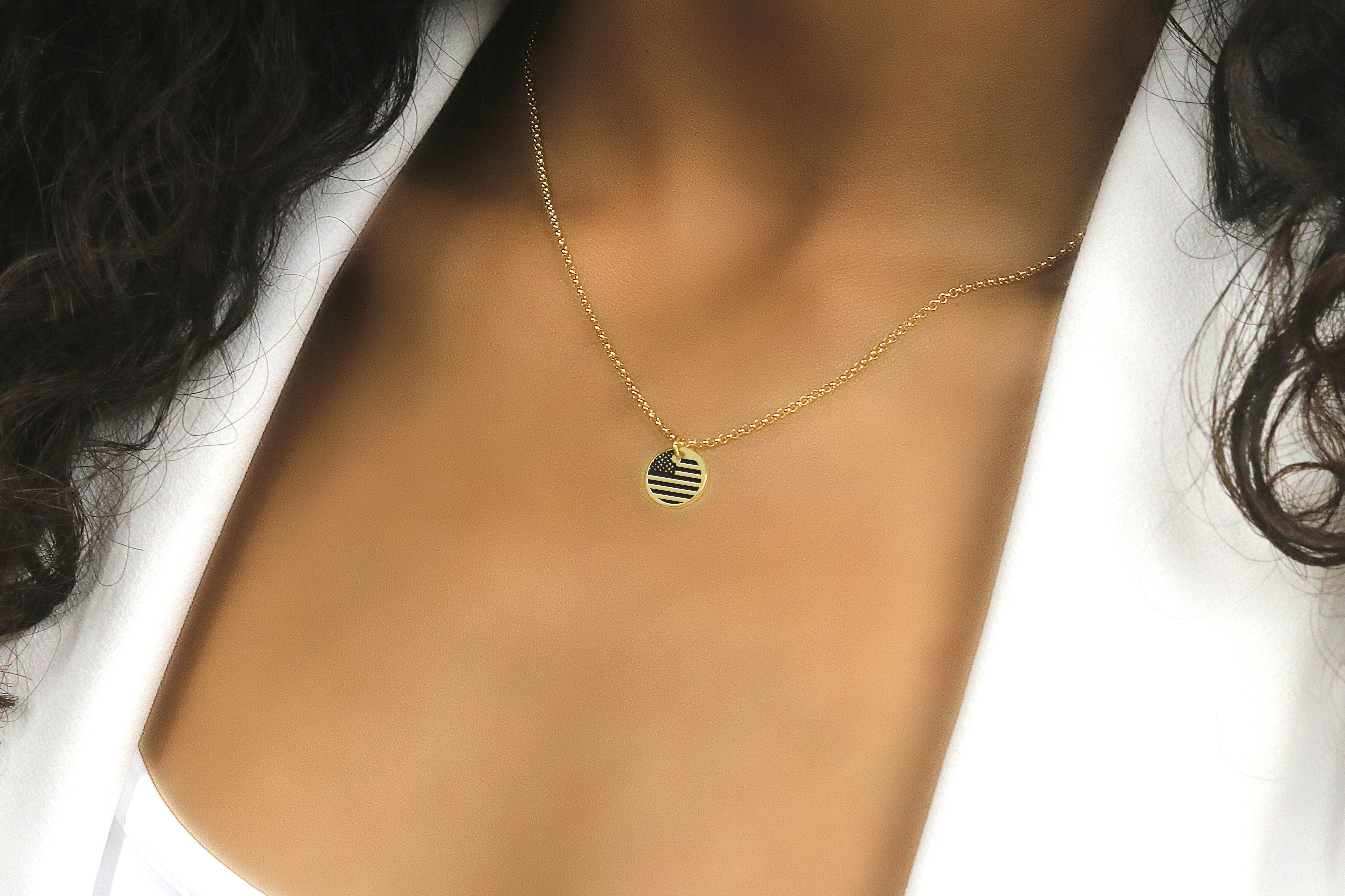 USA Flag Pendant Necklace