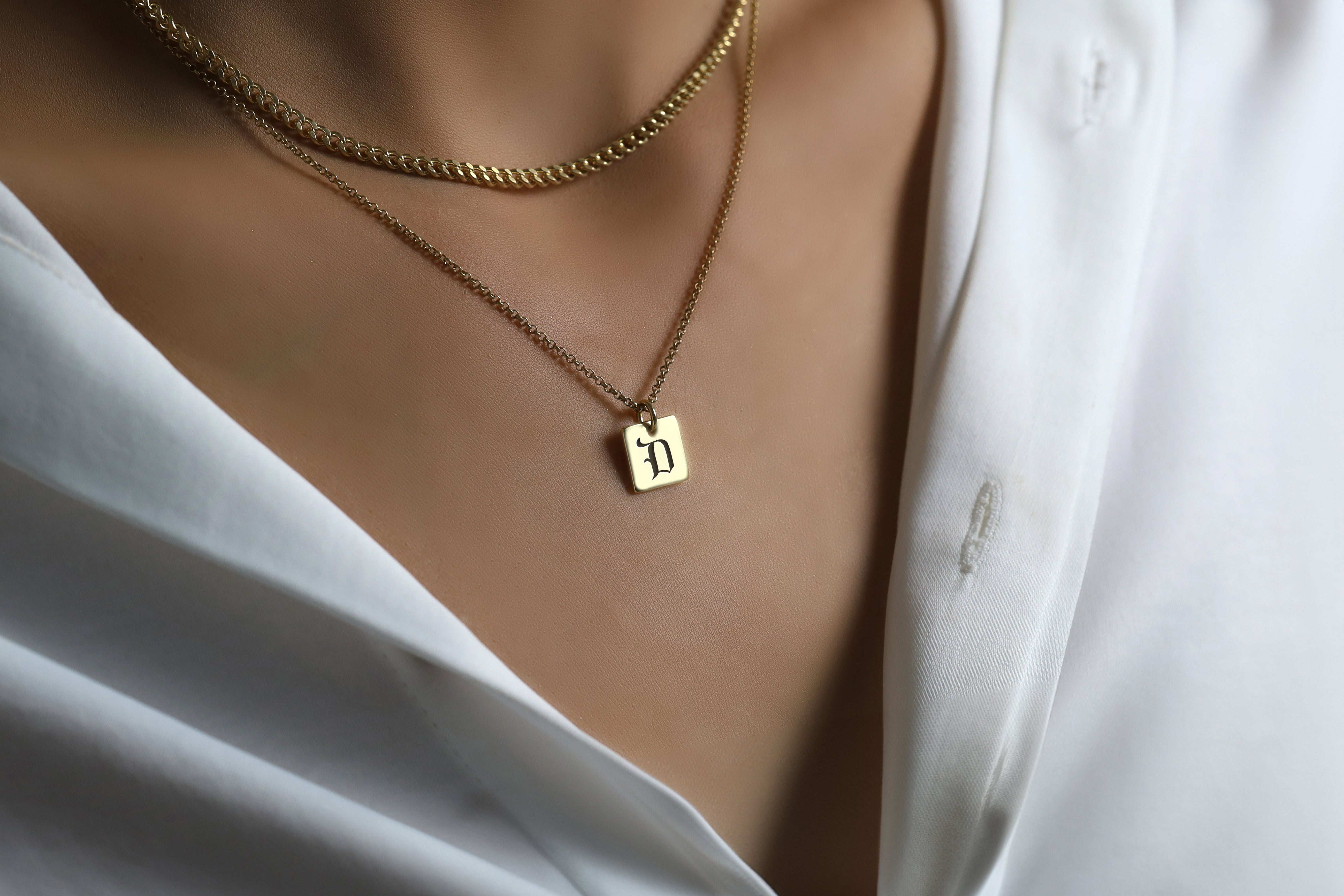 Gothic Font Necklace