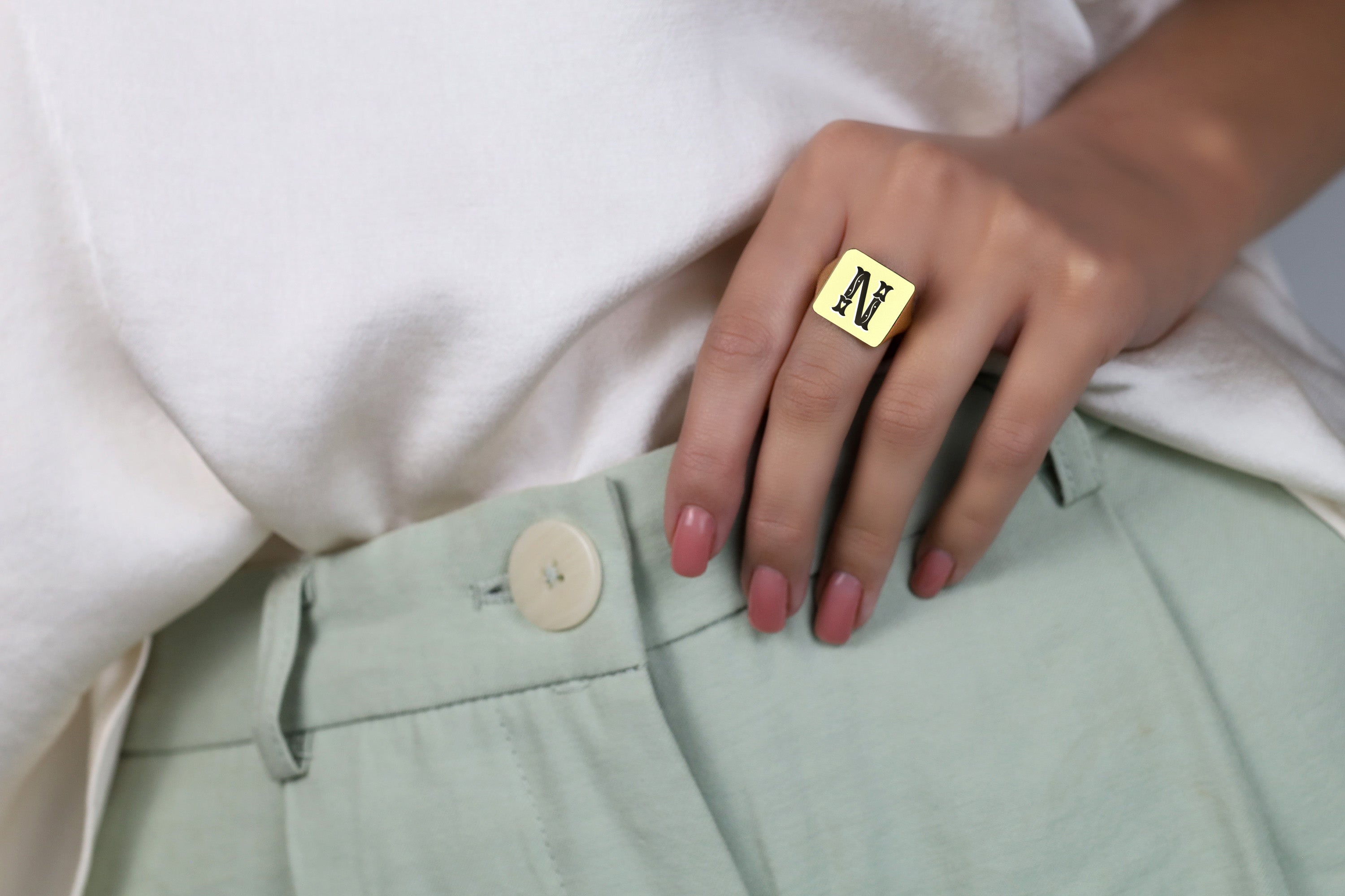 Custom Poker Letter Ring