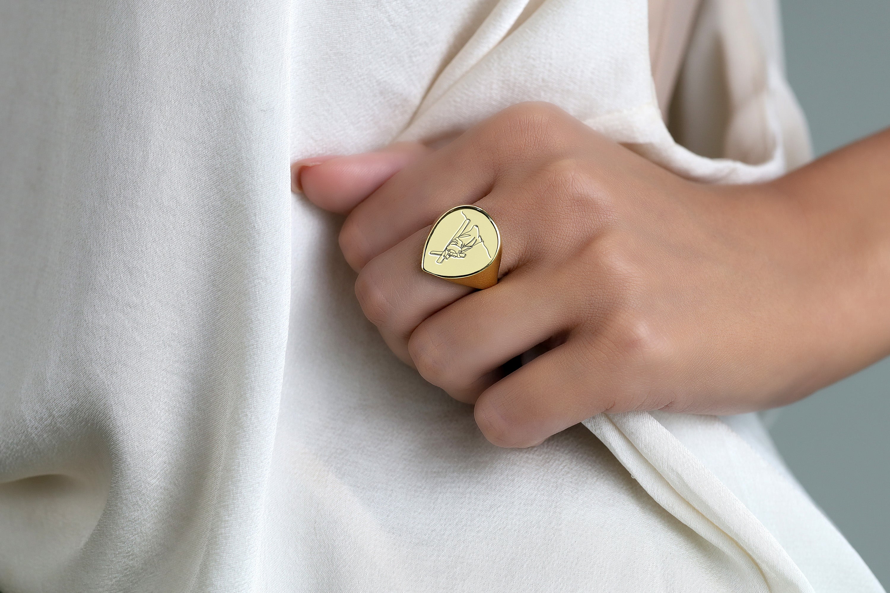 Jesus Cross Engraved Ring