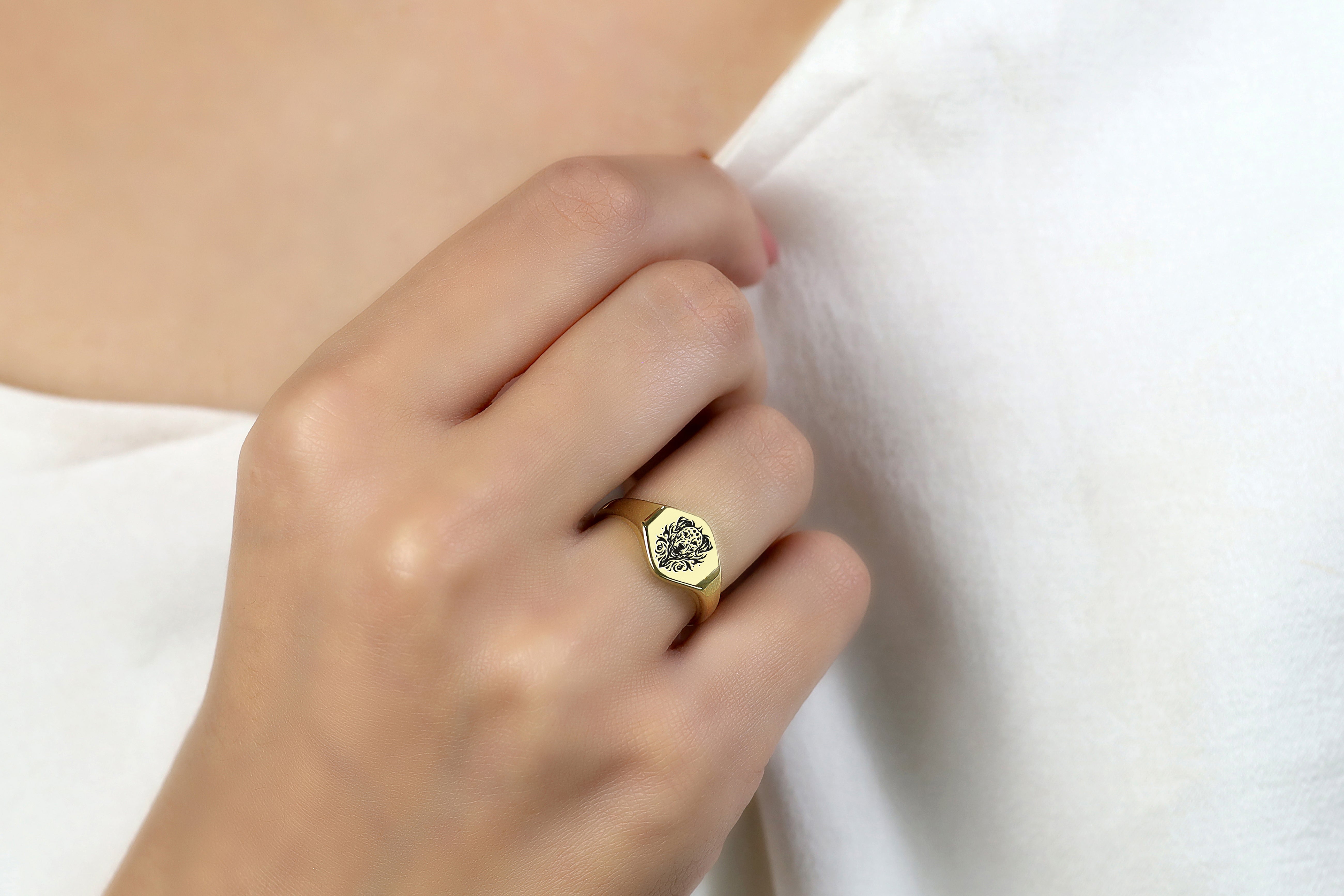 Gold Dalmatian Signet Ring