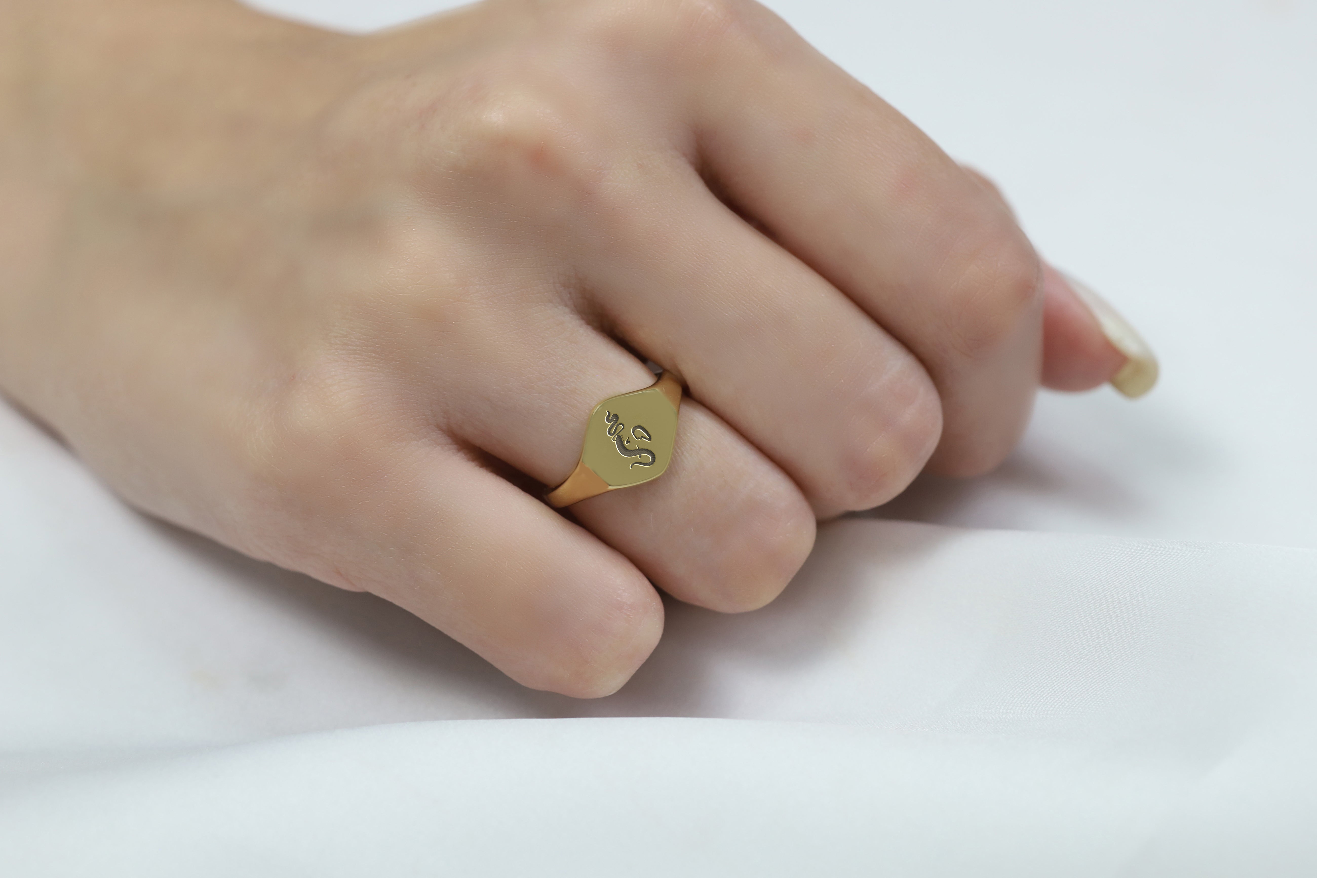 14k Gold Ganesha Signet Ring