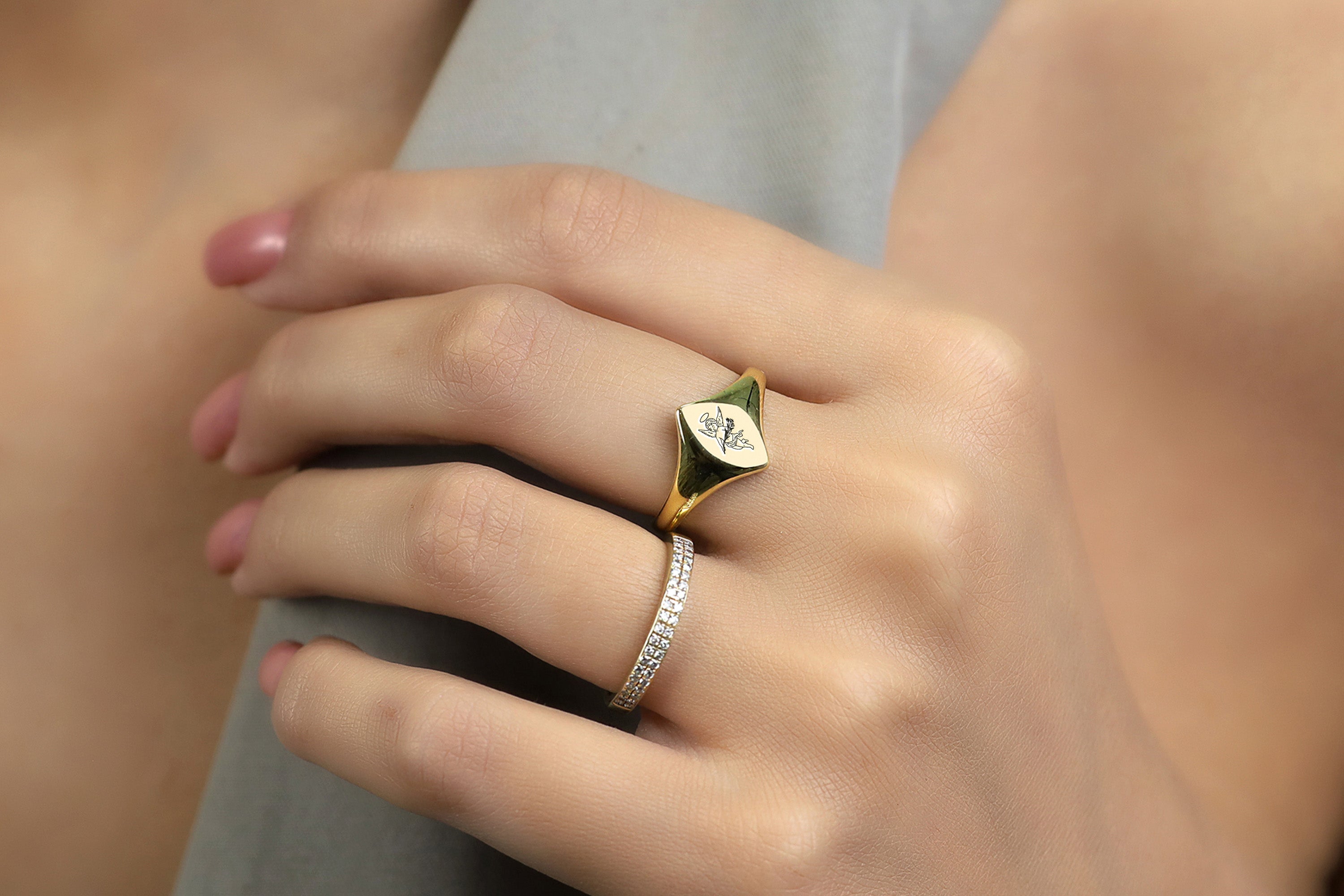 Cute Cupid Signet Ring