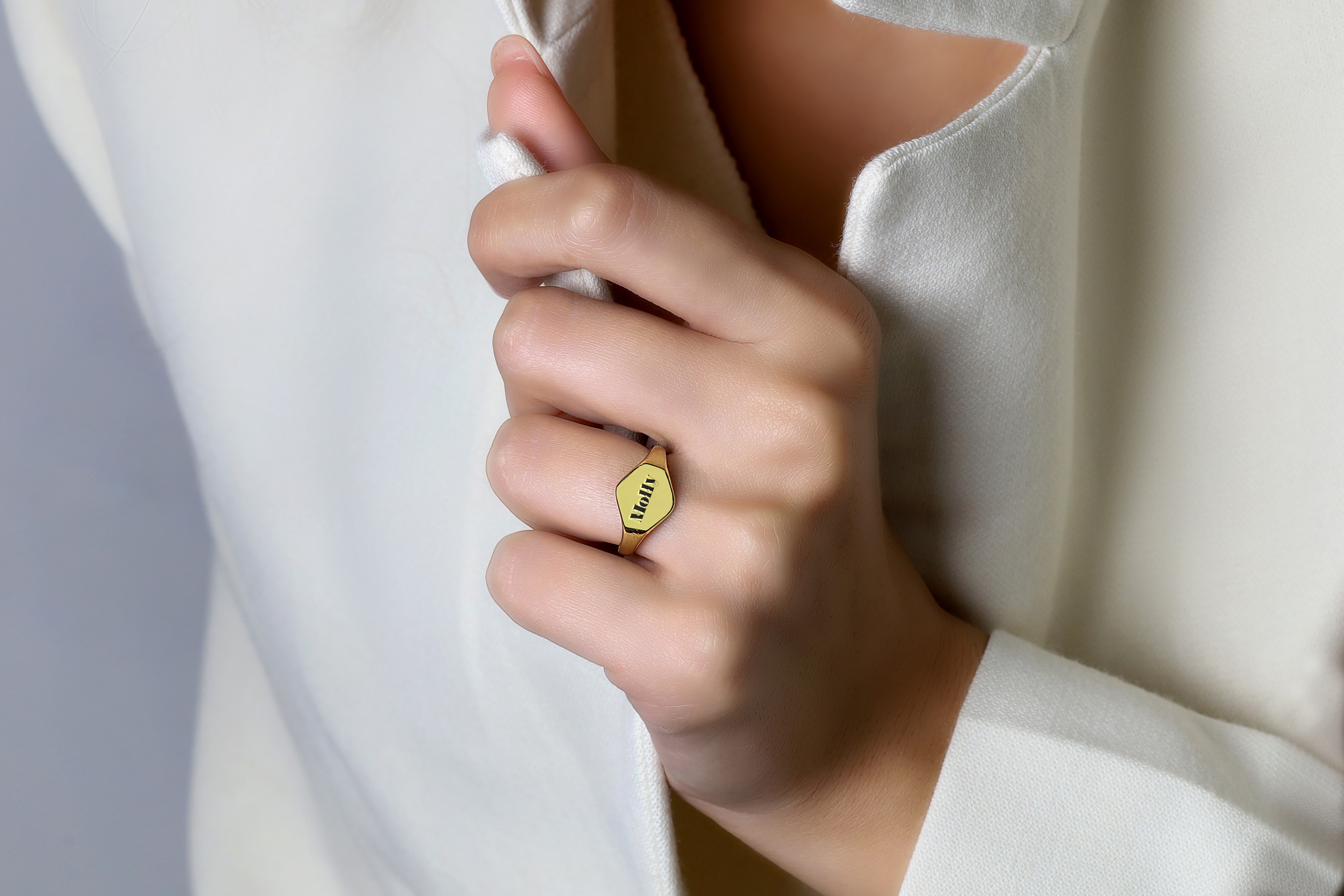 Engraved Name Signet Ring