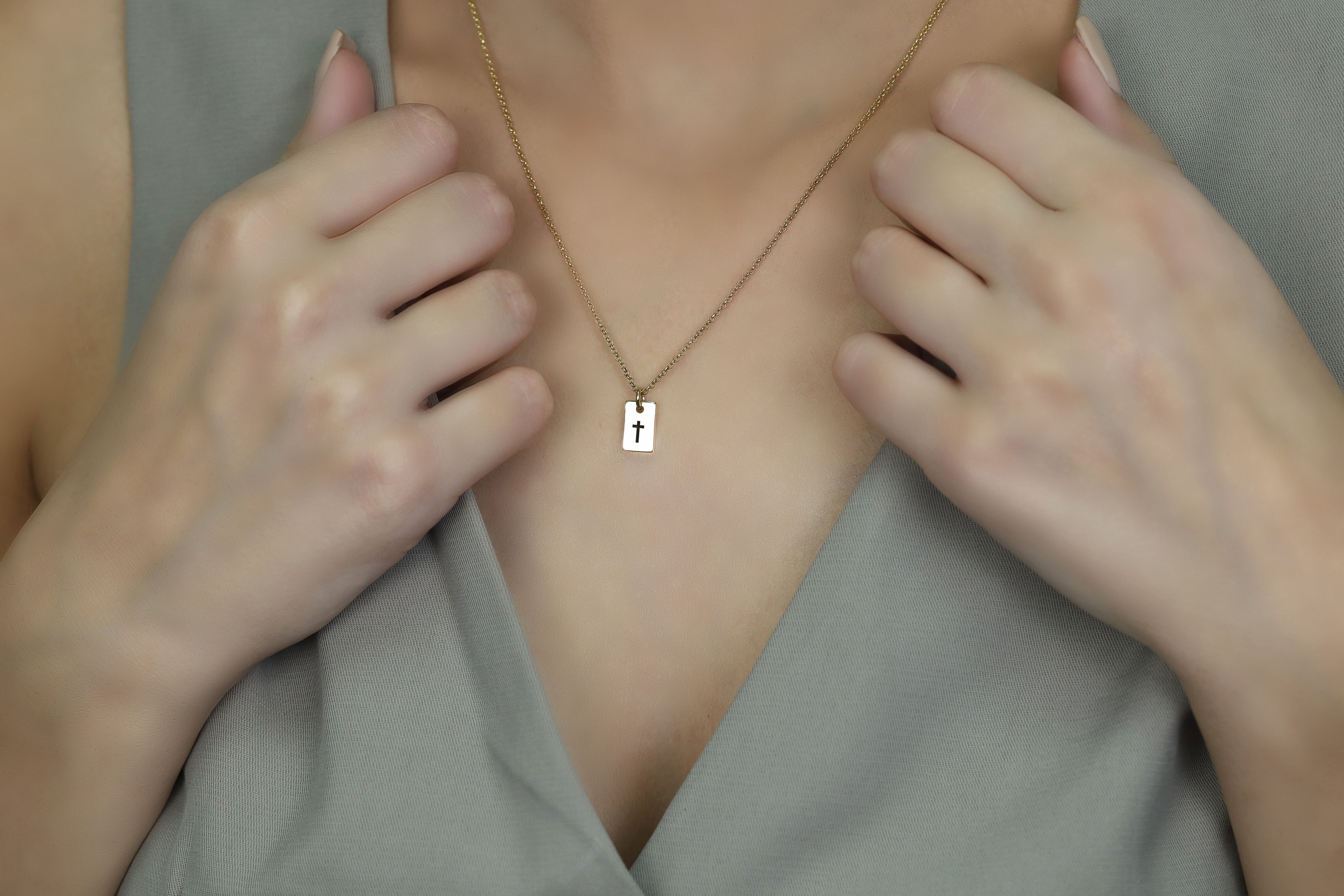 Christianity Cross Engraved Necklace