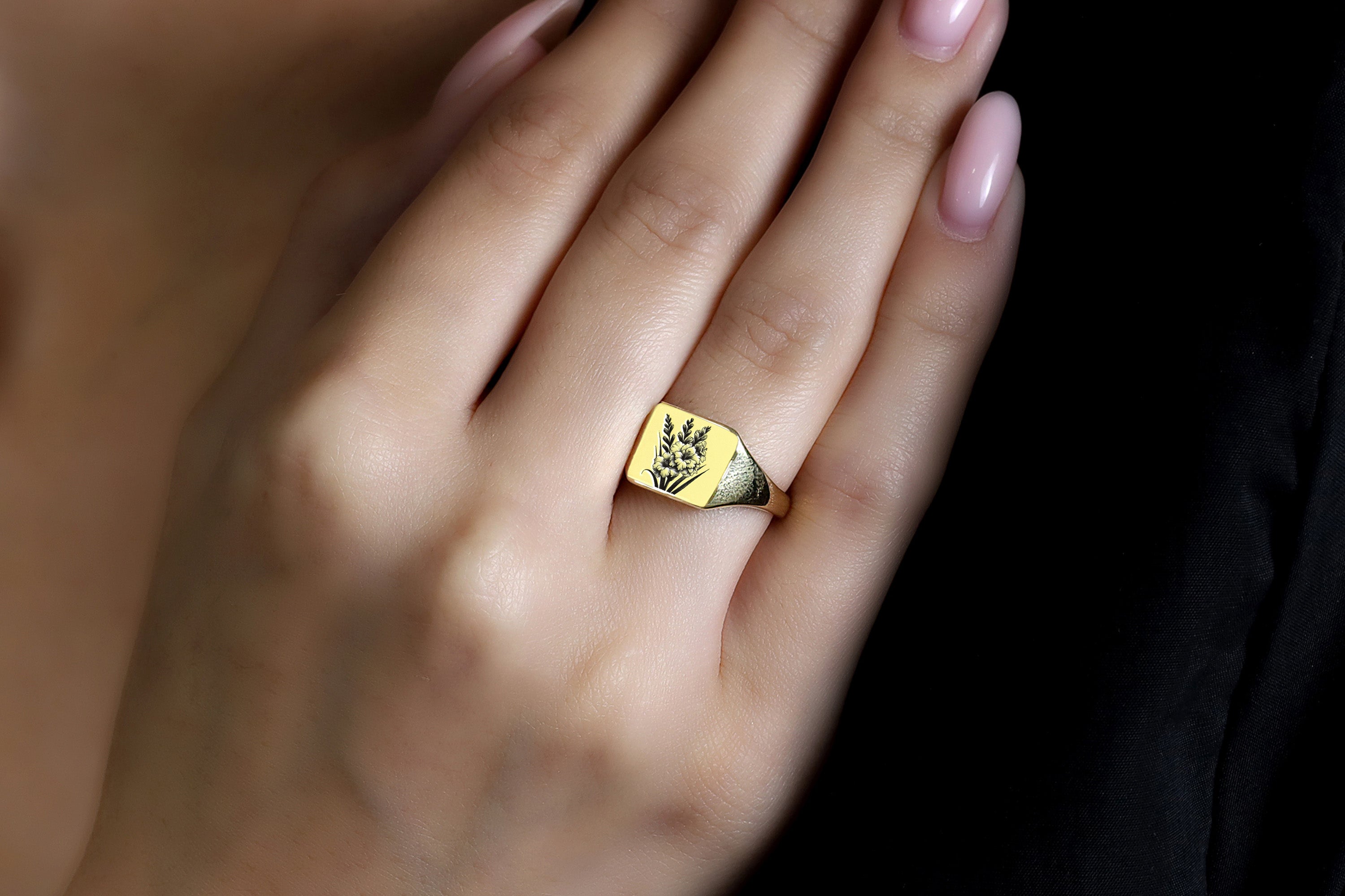Personalized Flower Ring